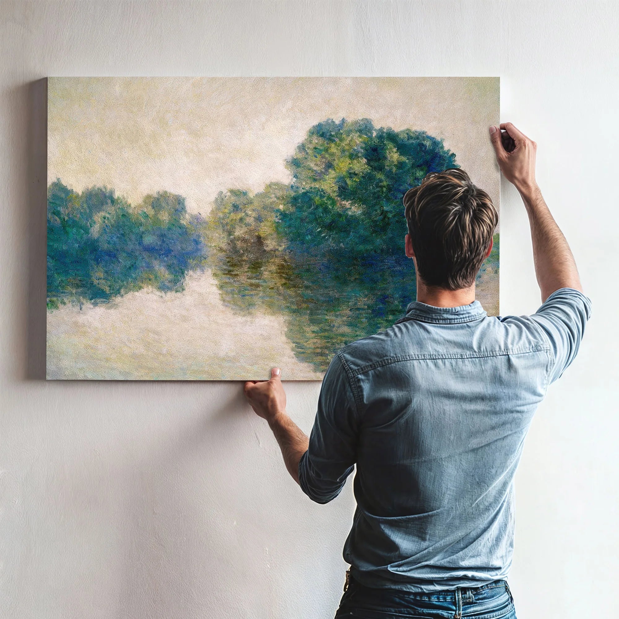 The Seine At Giverny By Claude Monet Fine Art Print