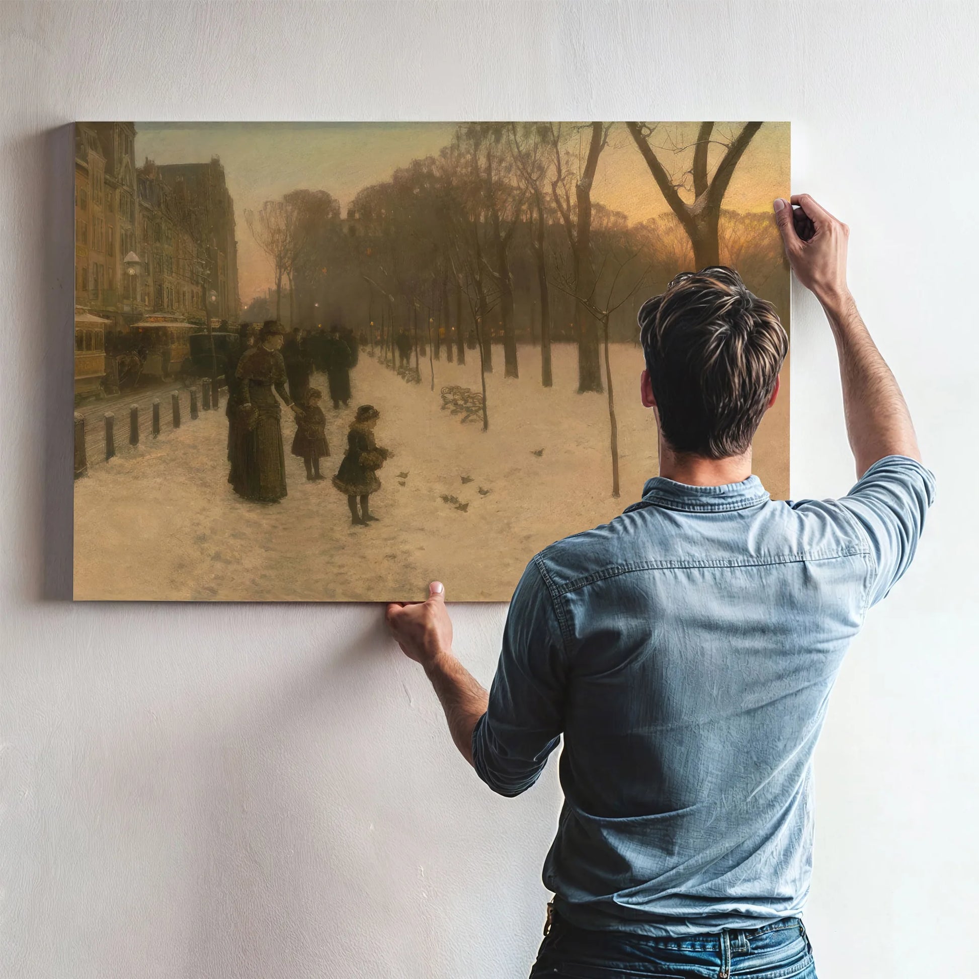 Boston Common At Twilight By Childe Hassam Fine Art Print