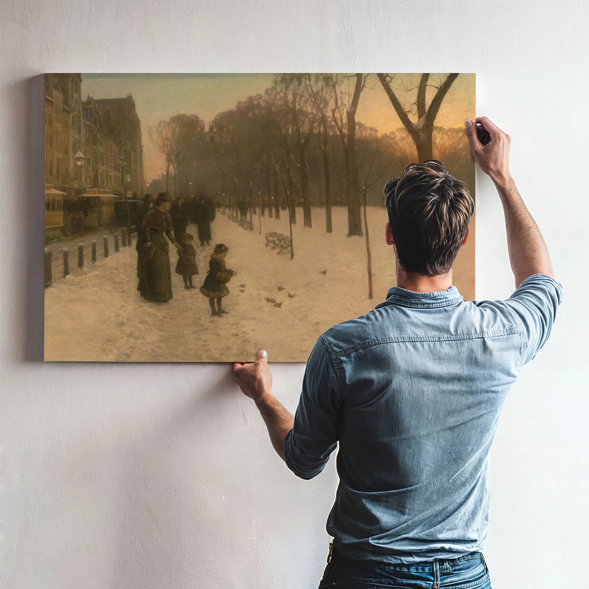 Boston Common At Twilight By Childe Hassam Fine Art Print