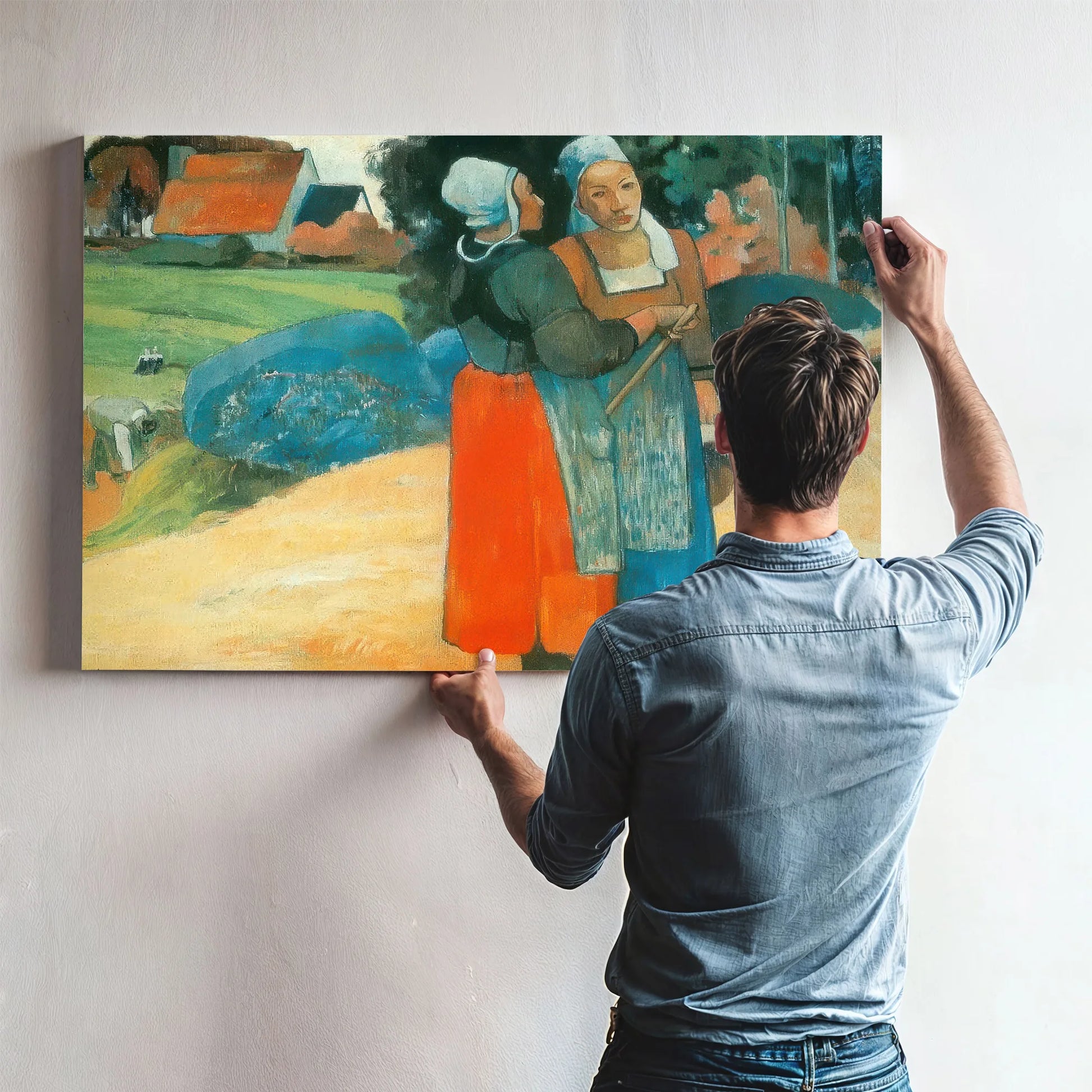 Breton Peasant Women By Paul Gauguin Fine Art Print