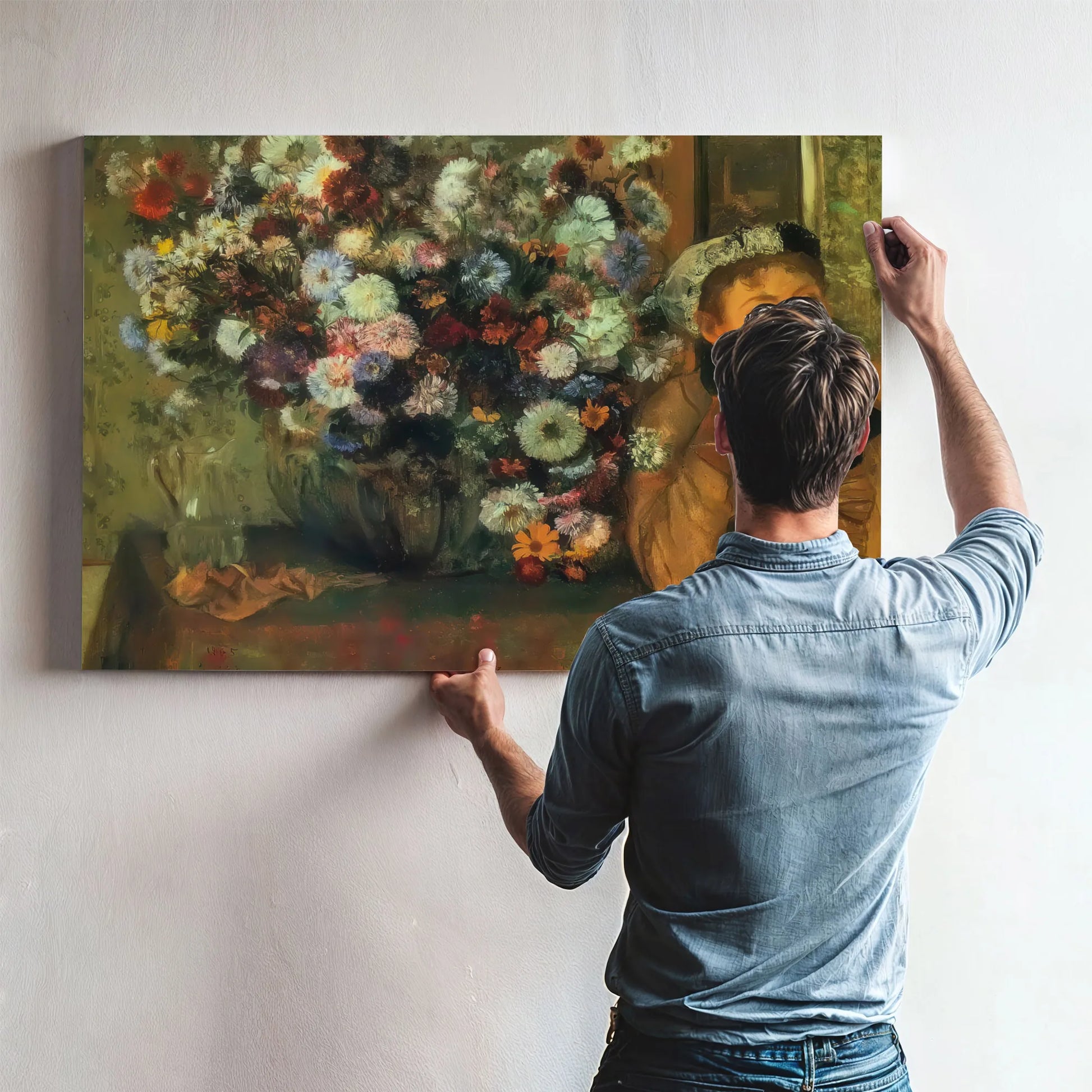 Woman With Chrysanthemums By Edgar Degas Fine Art Print