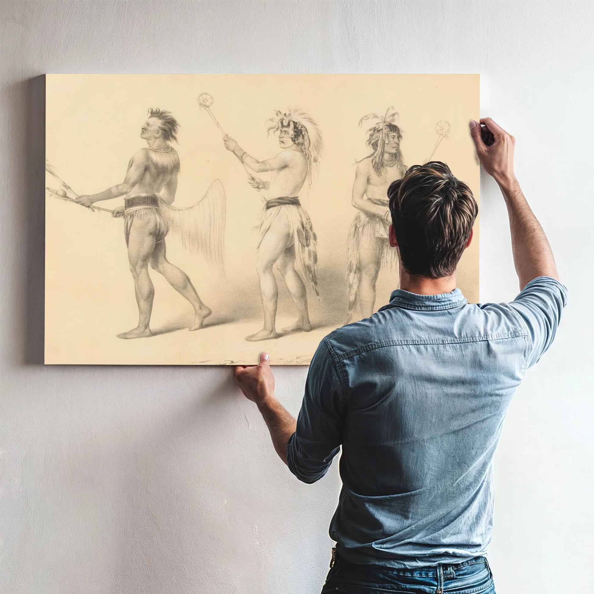 Ballplayers No. 21 By George Catlin Fine Art Print