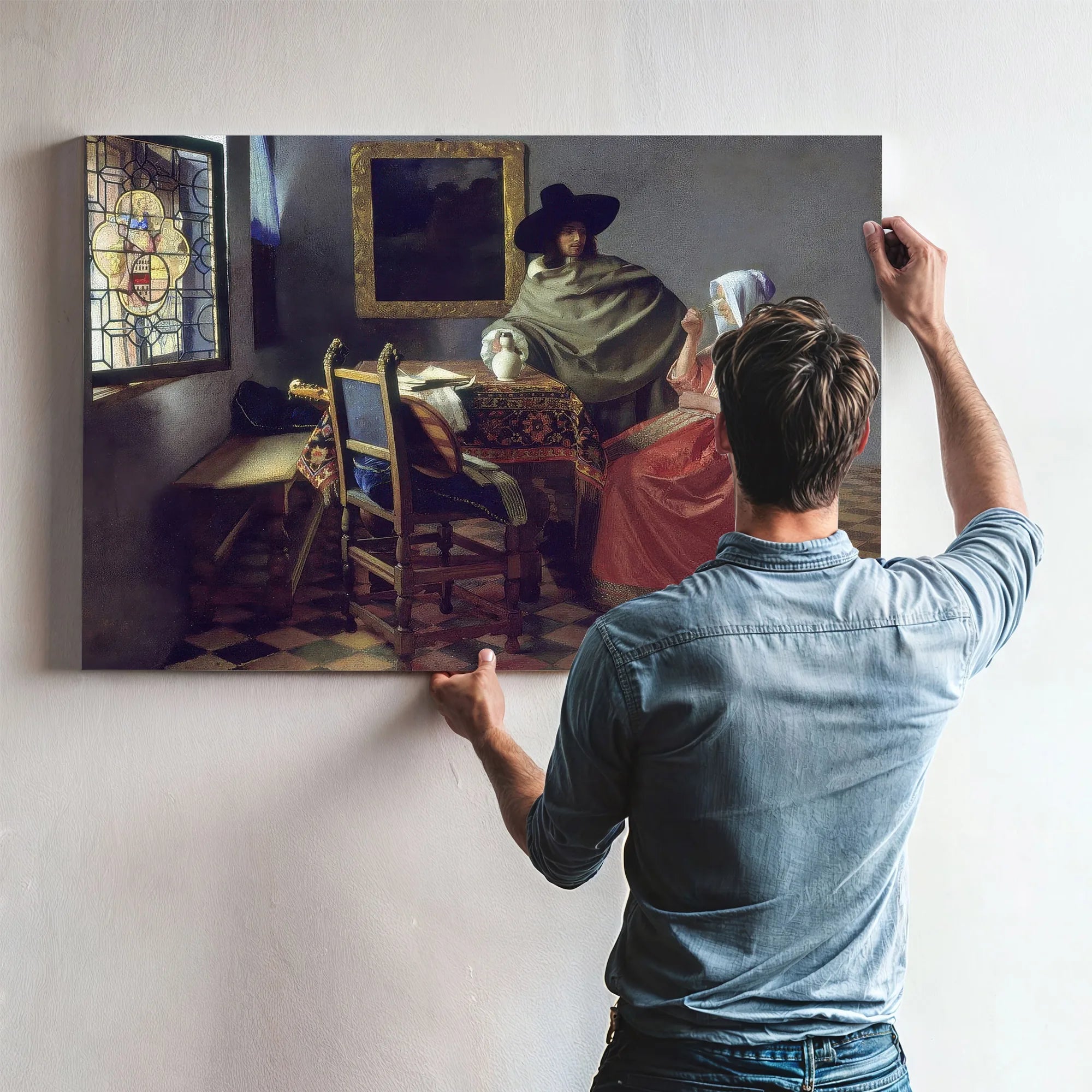 The Glass Of Wine By Johannes Vermeer Fine Art Print