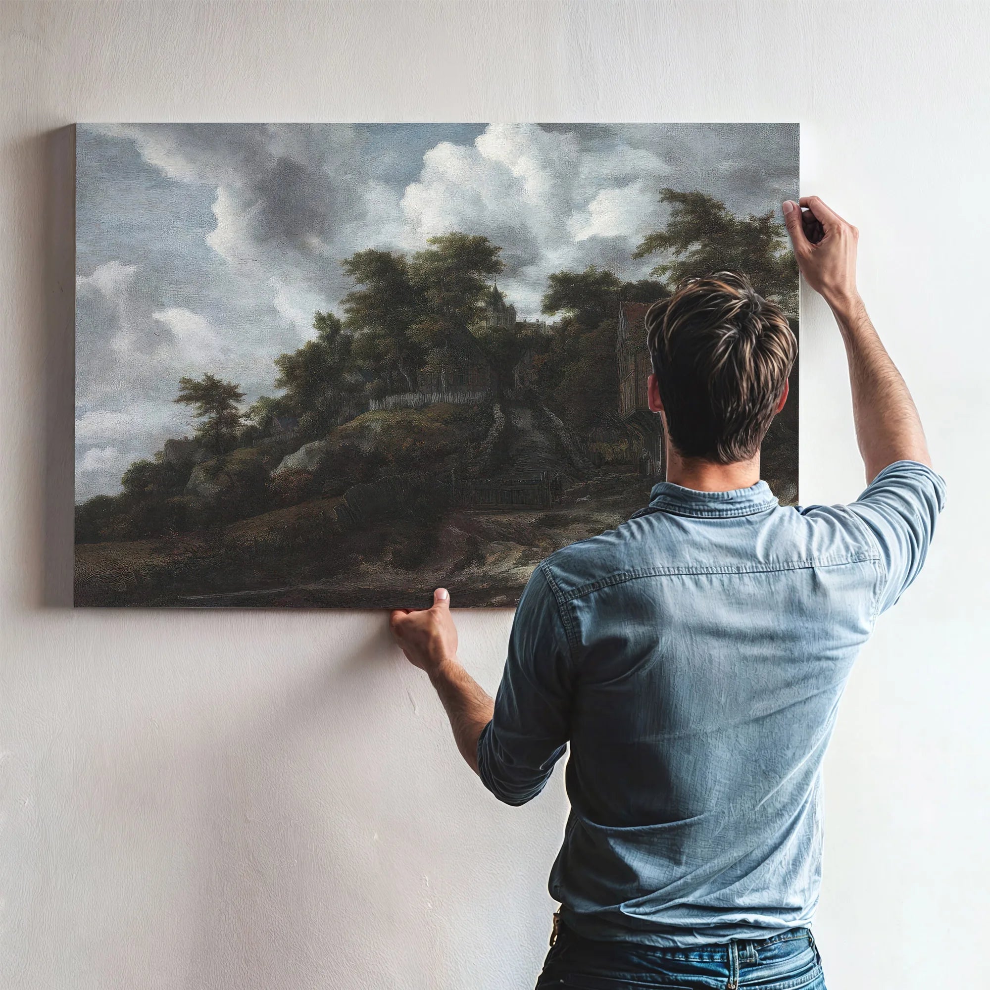 Wooded Hillside With A View Of Bentheim Castle By Jacob Van Ruisdael Fine Art Print