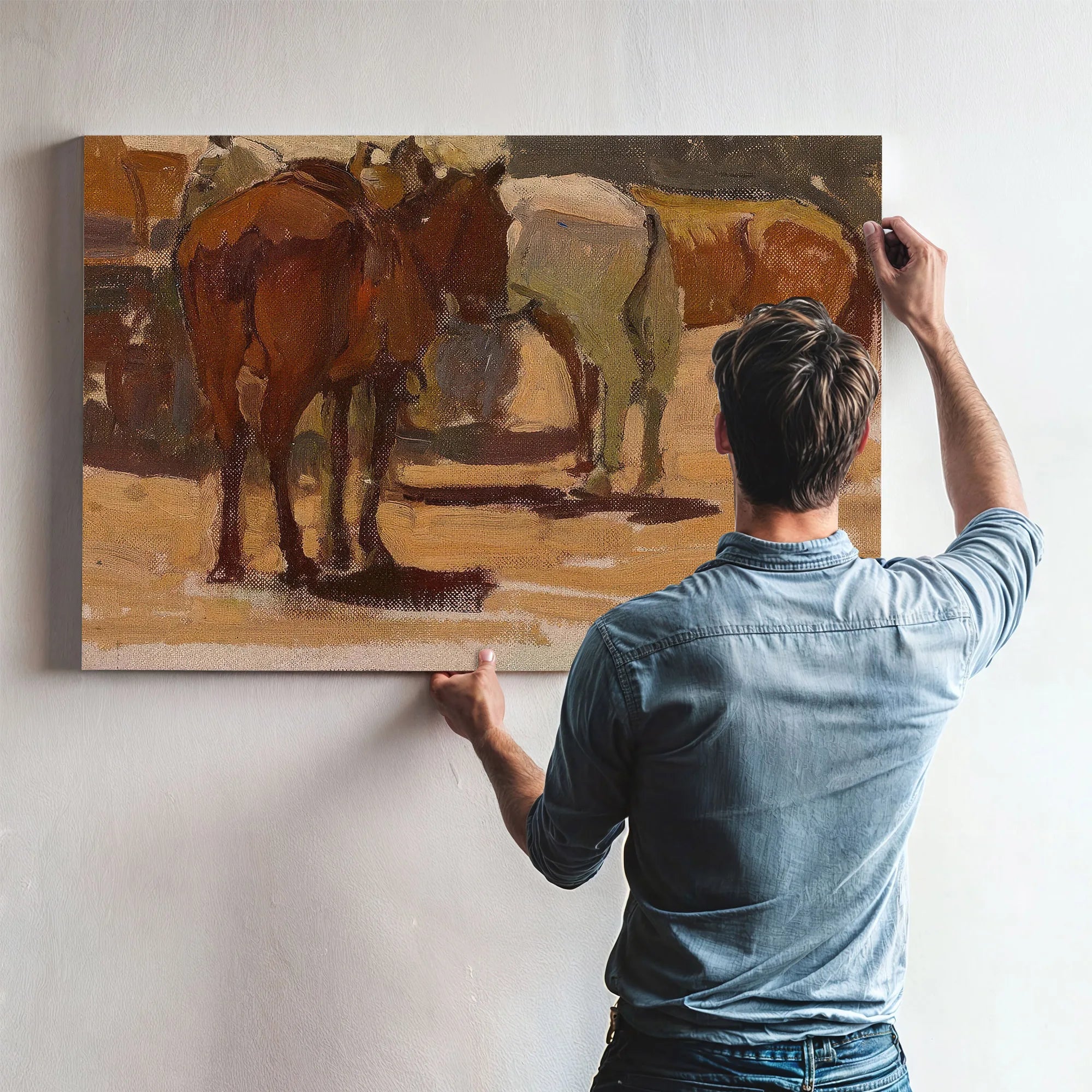 Three Horses By Edgar Payne Fine Art Print