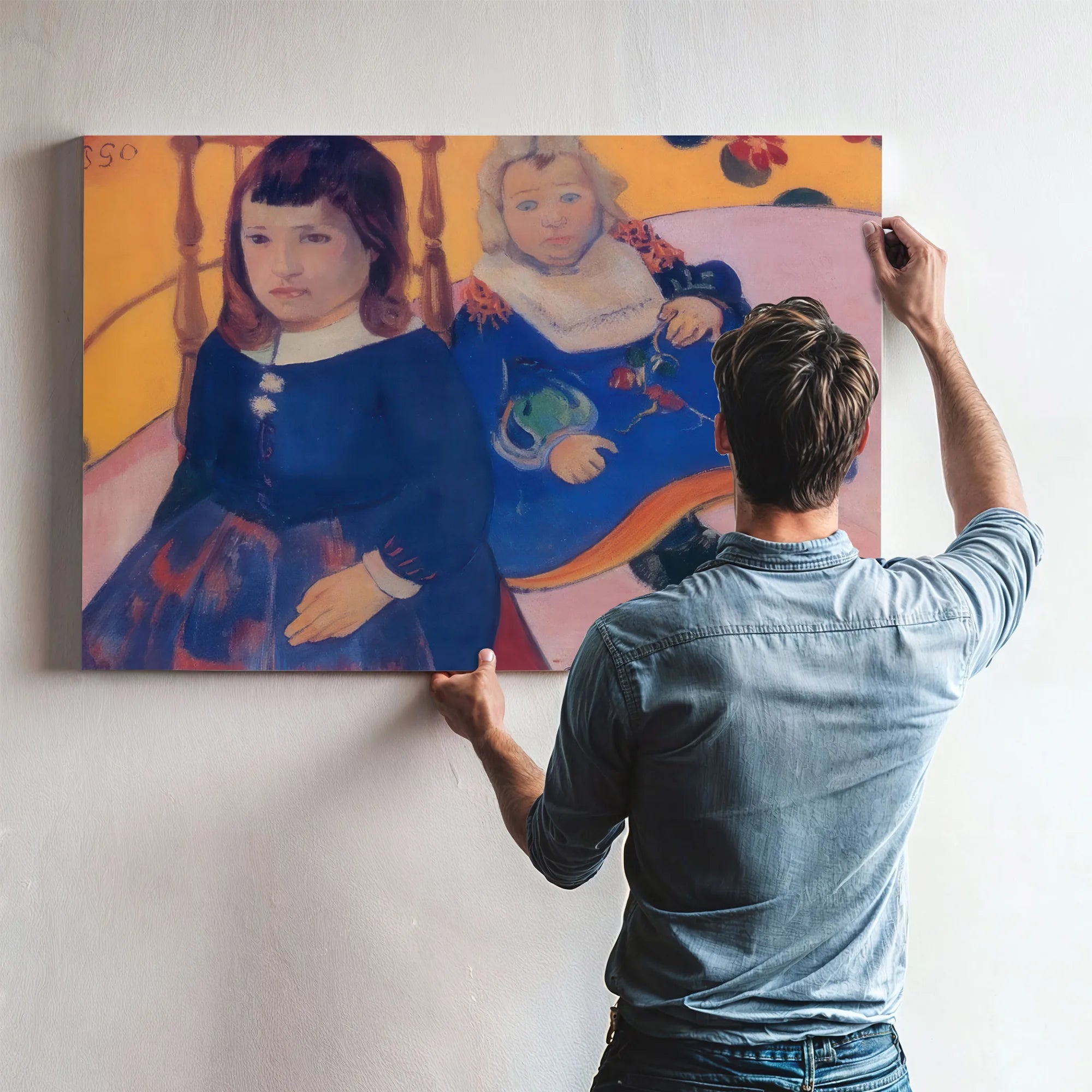 Double Portrait Of Children By Paul Gauguin Fine Art Print