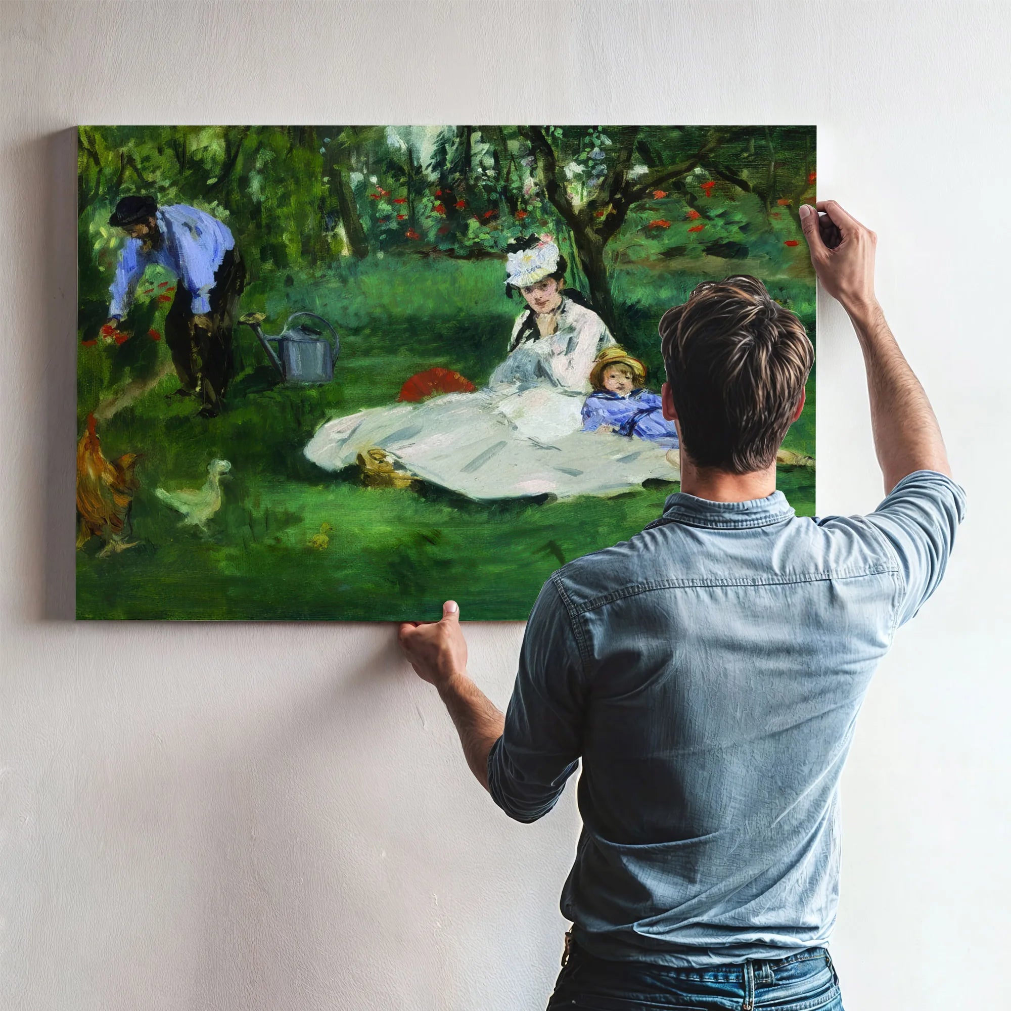 E Douard Manet The Monet Family In Their Garden At Argenteuil By Edouard Manet Fine Art Print