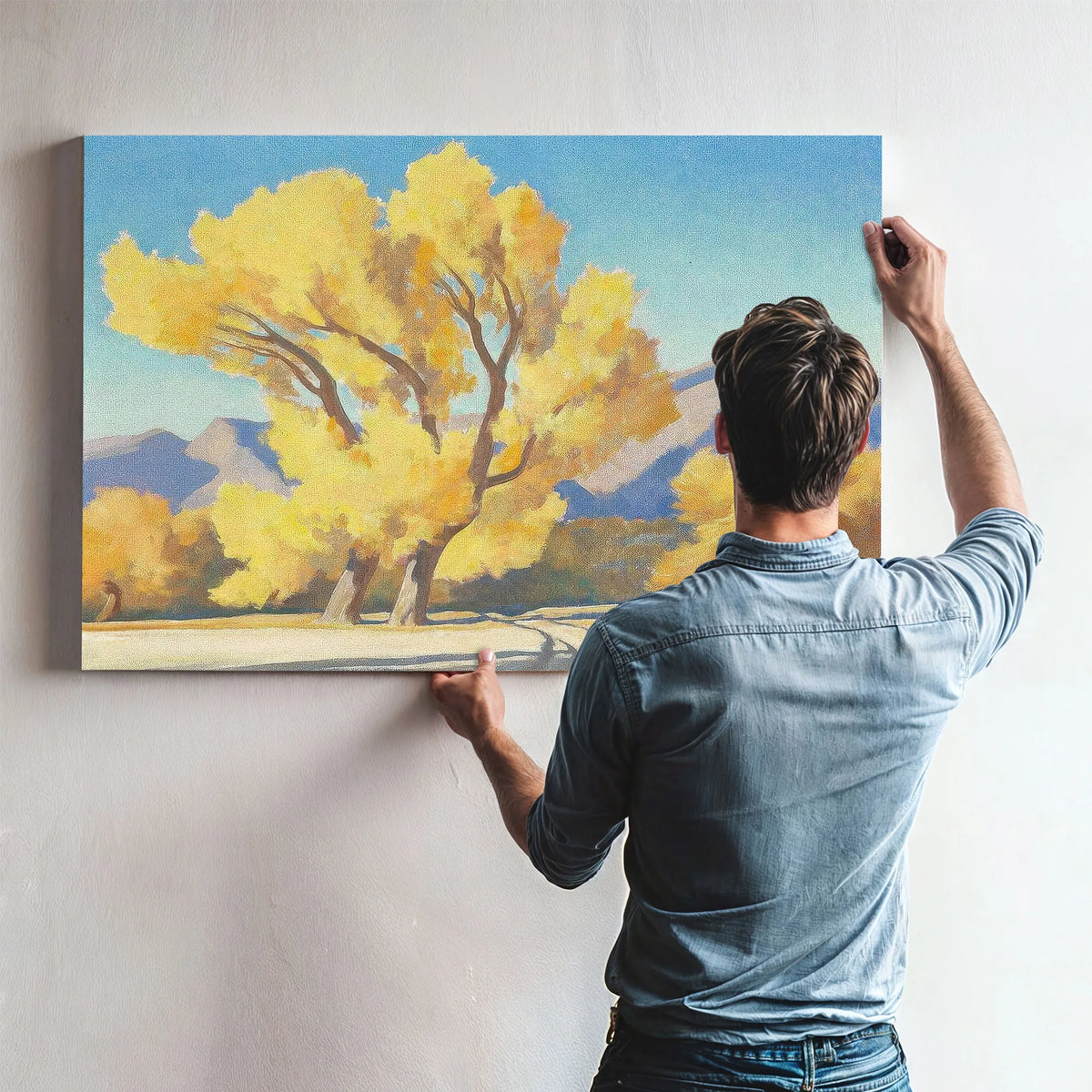 Desert Cottonwoods Arizona 1944 By Maynard Dixon Fine Art Print