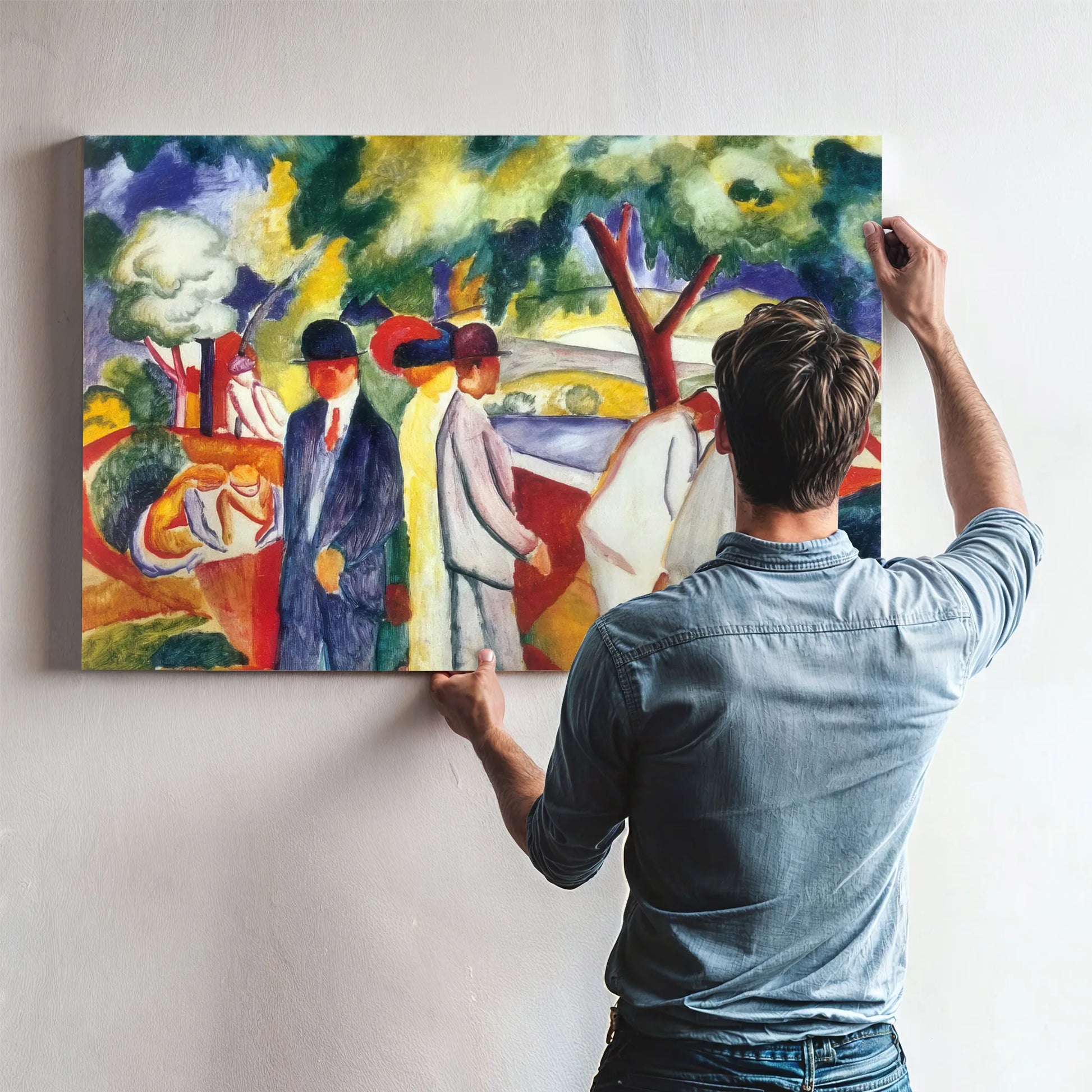 Strollers (Grand Outdoor Promenade) By August Macke Fine Art Print