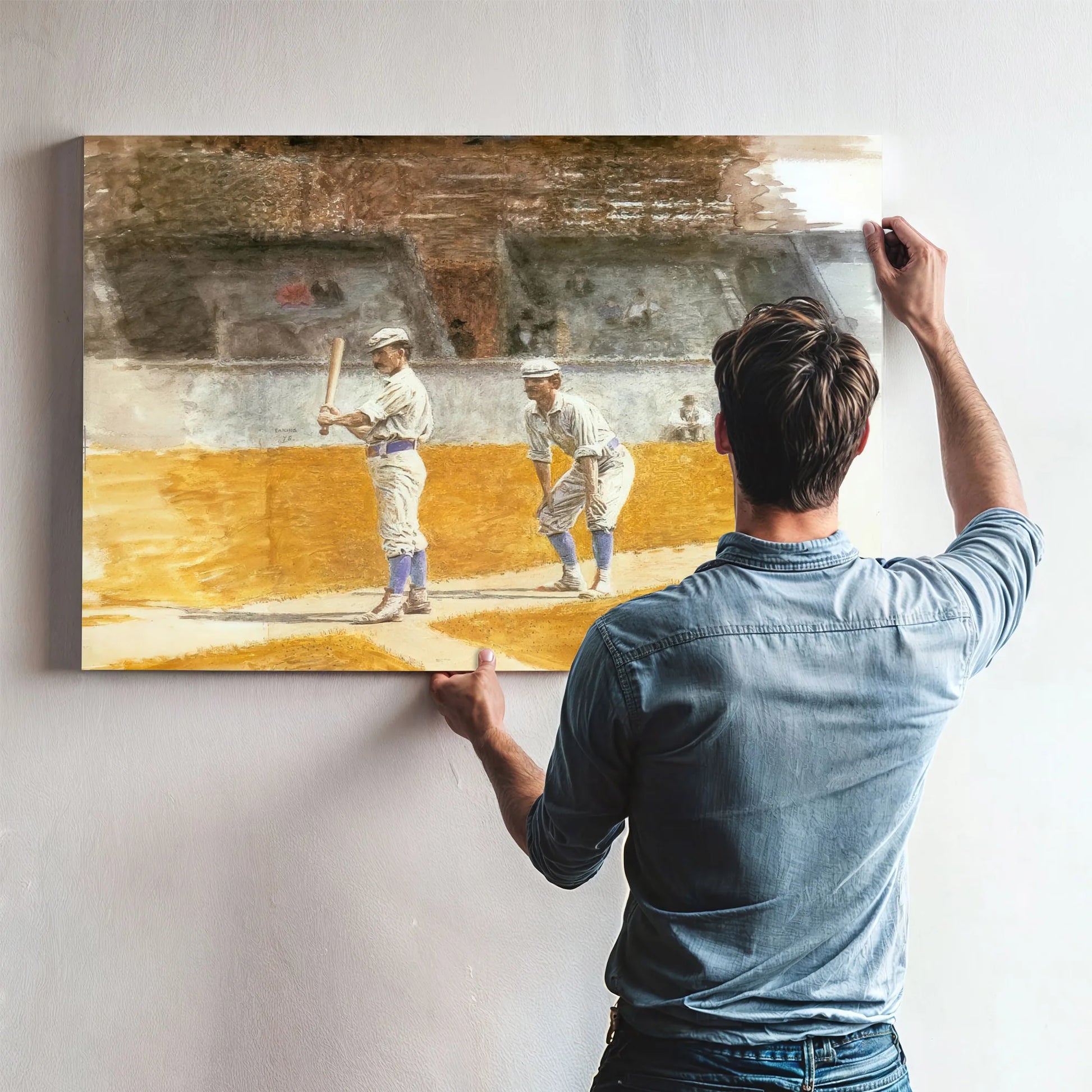 Baseball Players Practicing 1875 By Thomas Eakins Fine Art Print
