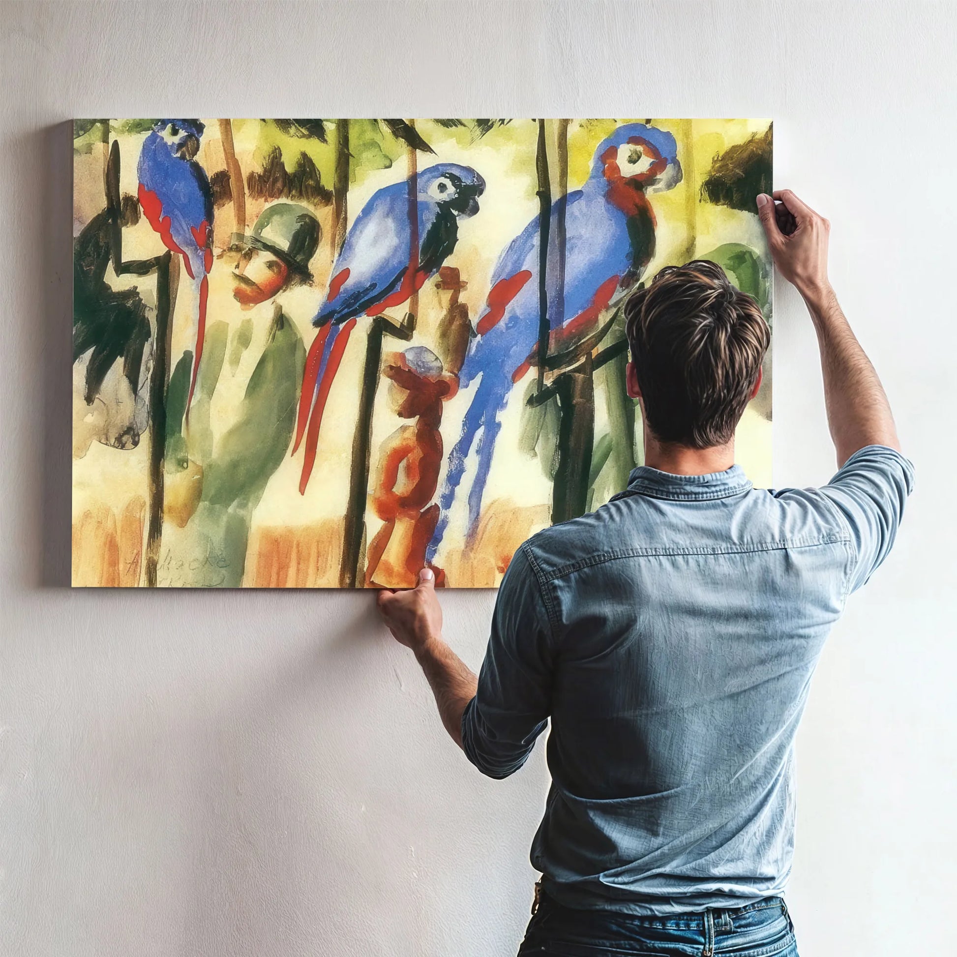 With The Parrots By August Macke Fine Art Print