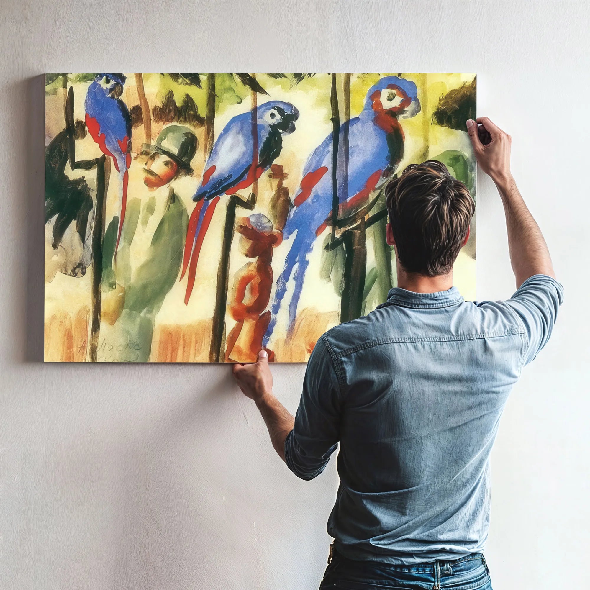 With The Parrots By August Macke Fine Art Print