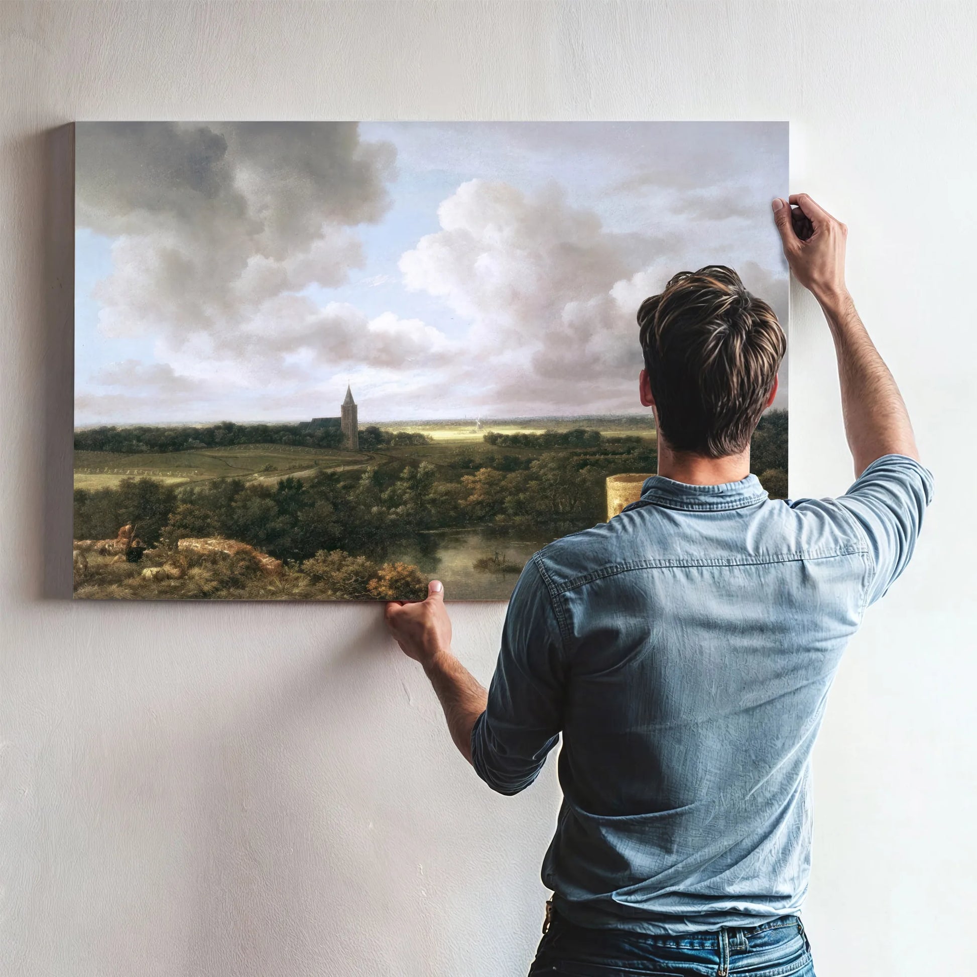 Landscape With Ruined Castle And Church By Jacob Van Ruisdael Fine Art Print