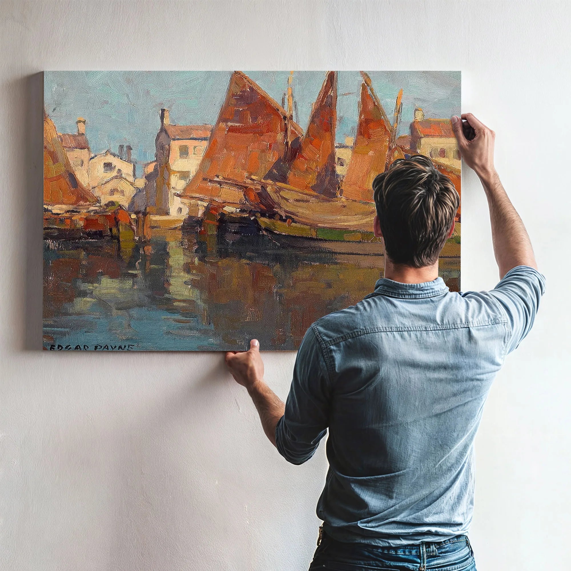 Boats At Chioggia By Edgar Payne Fine Art Print