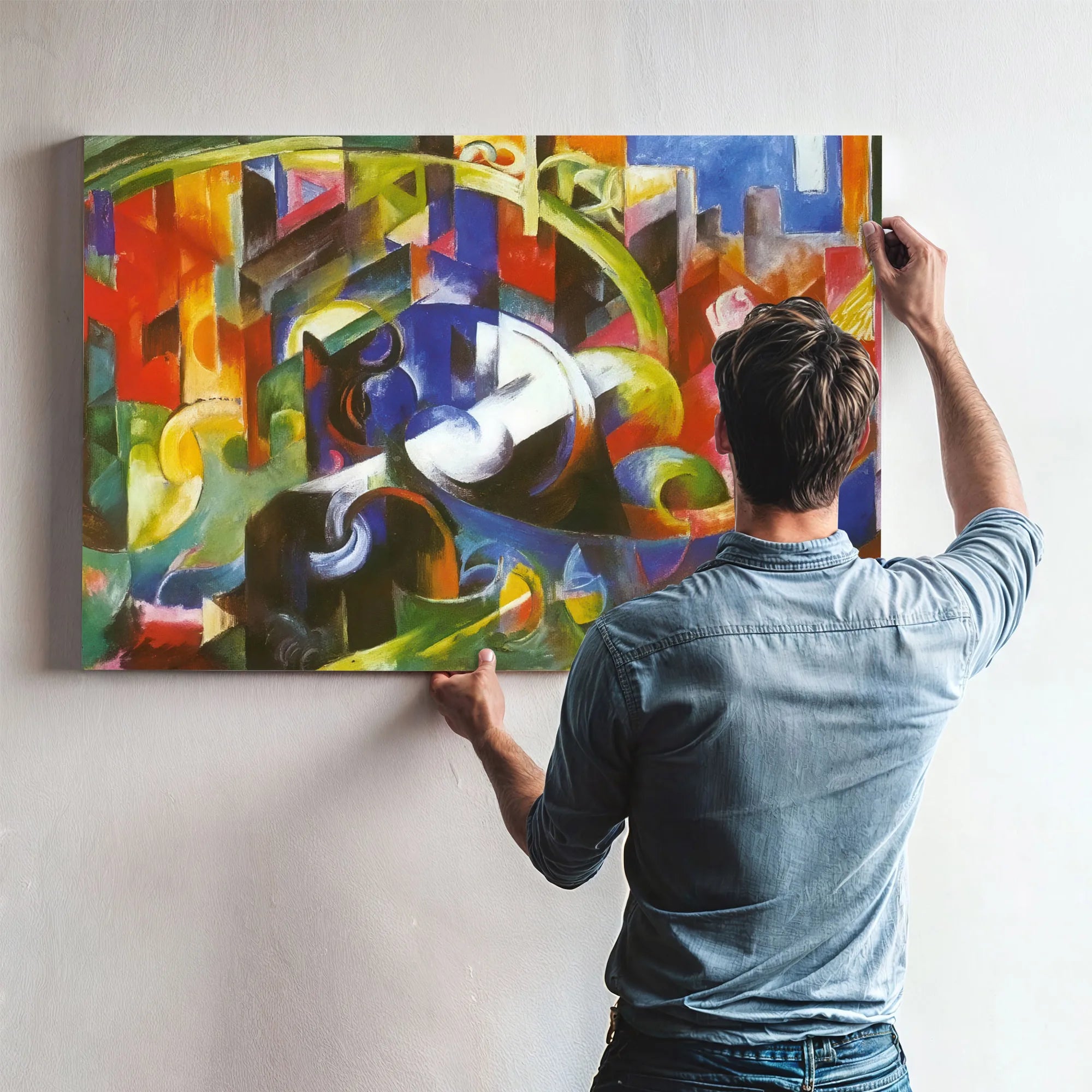Painting With Cattle By Franz Marc Fine Art Print
