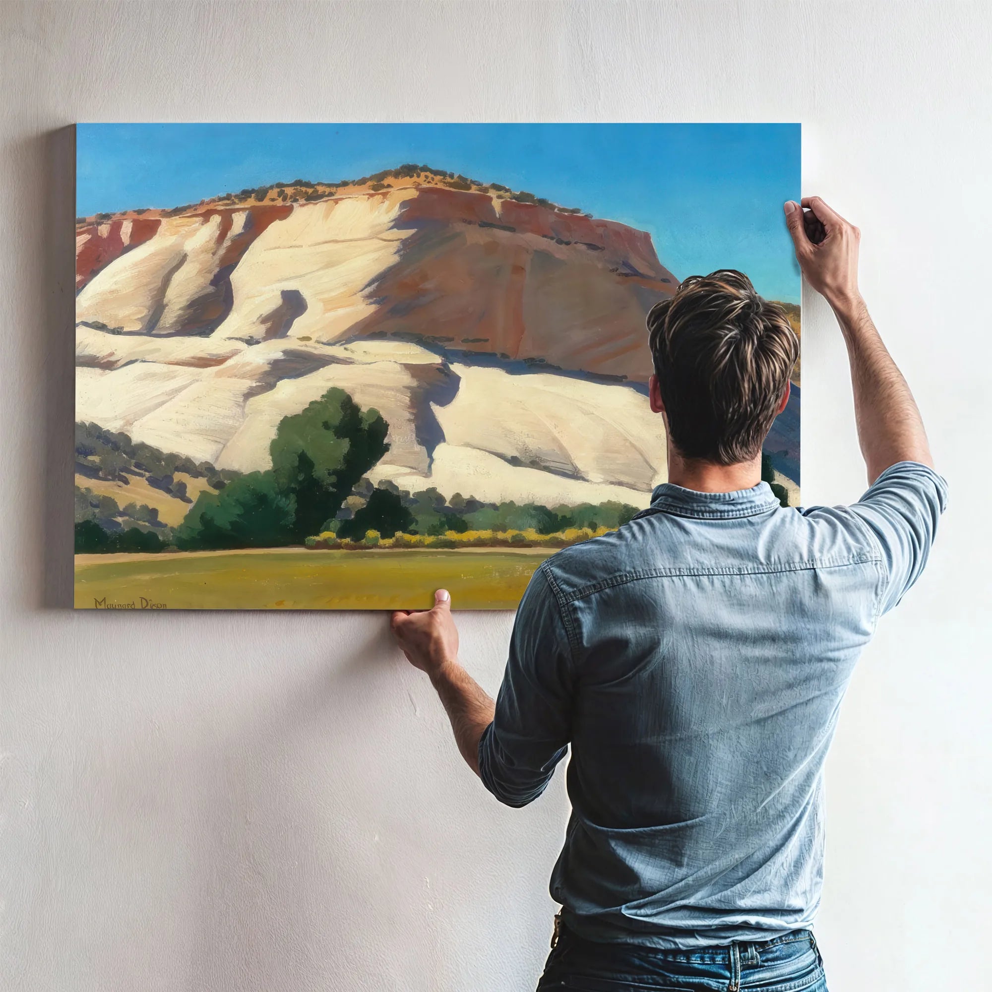 White Butte And Meadow By Maynard Dixon Fine Art Print