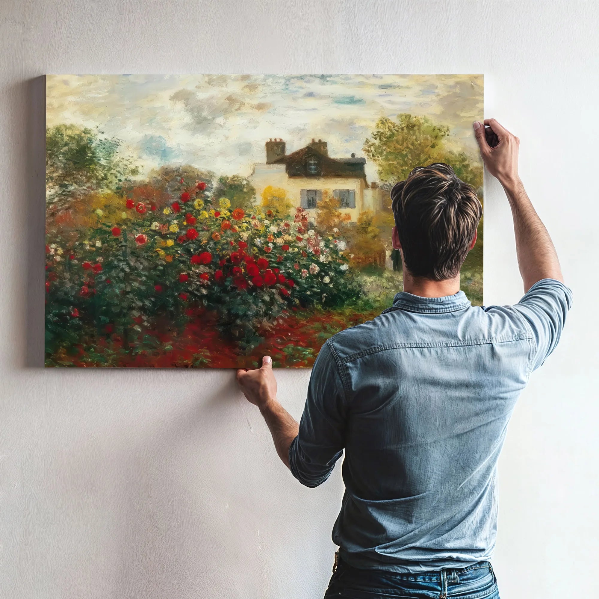 Monet's Garden At Argenteuil By Claude Monet Fine Art Print