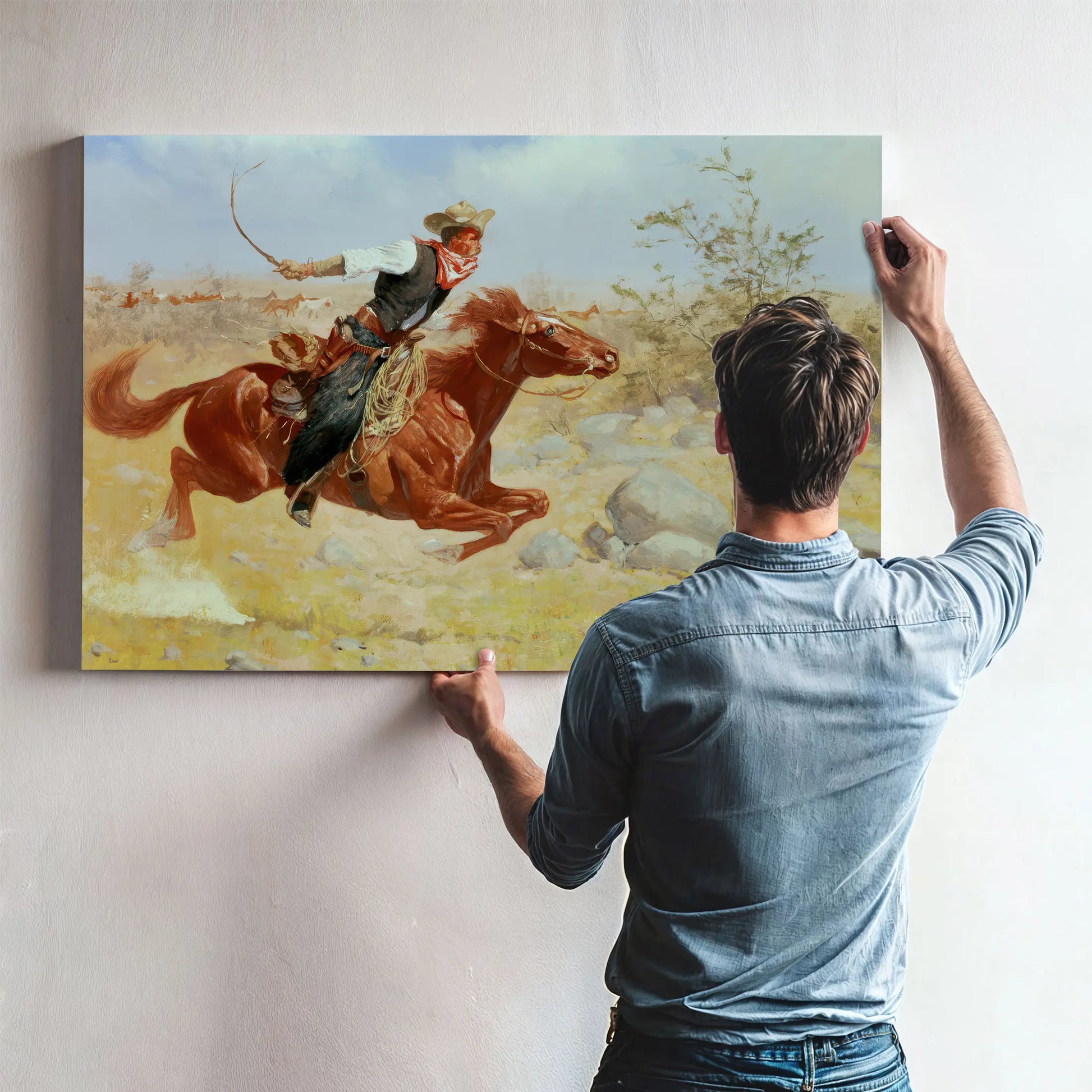 Galloping Horseman C by Frederic Remington