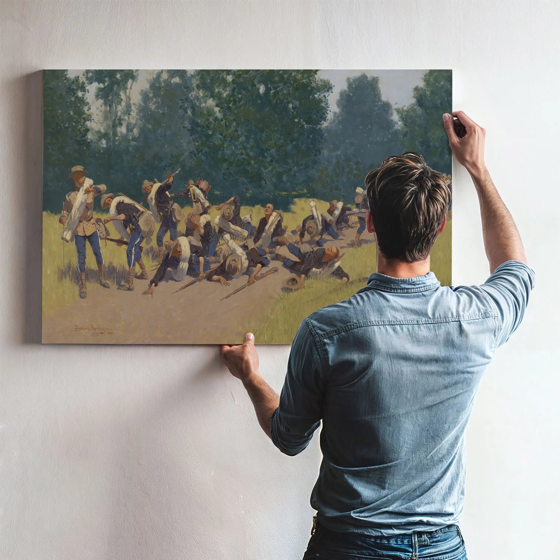 The Scream Of Shrapnel At San Juan Hill By Frederic Remington by Frederic Remington