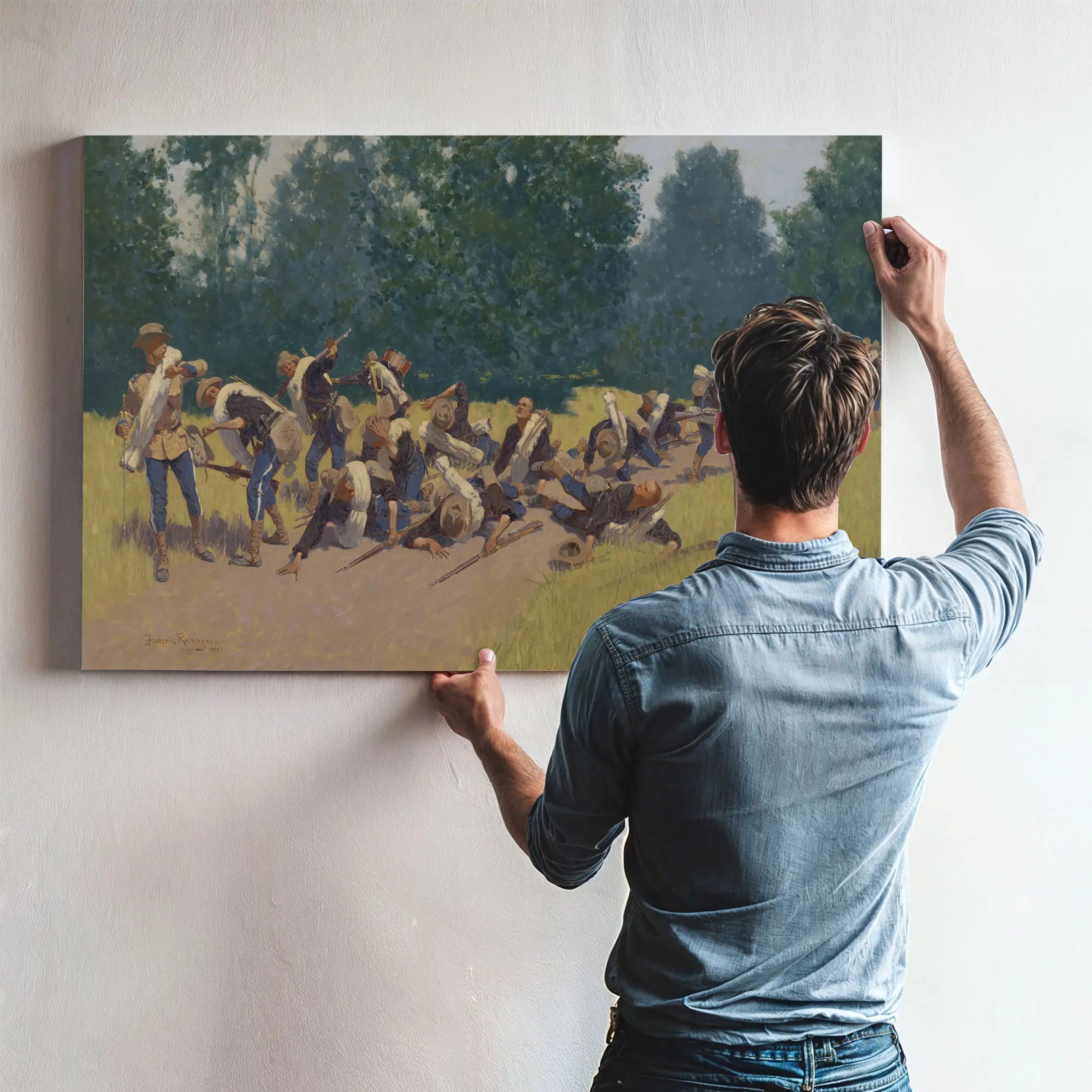 The Scream Of Shrapnel At San Juan Hill By Frederic Remington by Frederic Remington