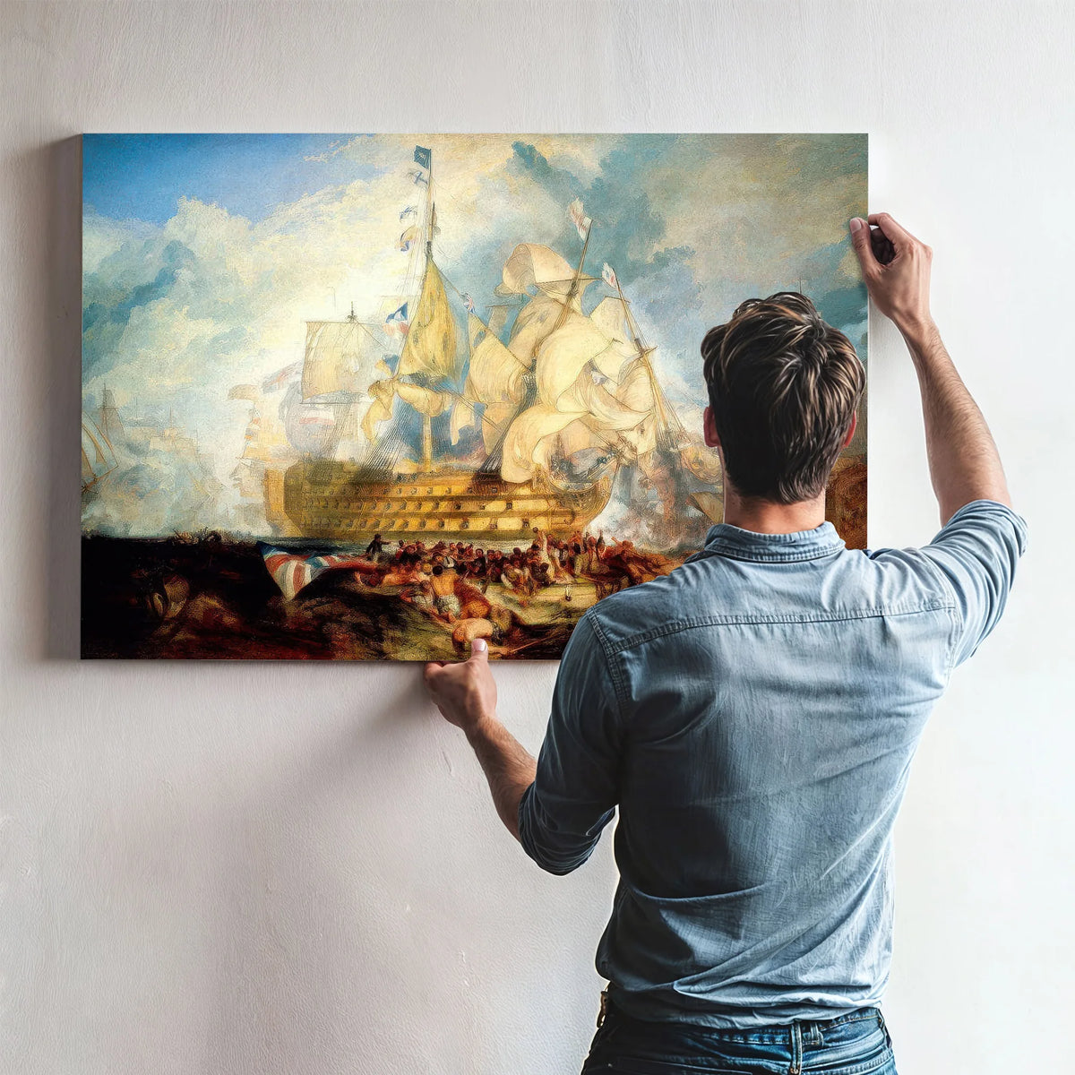 The Battle Of Trafalgar 1824 2 By Joseph Mallord William Turner Fine Art Print
