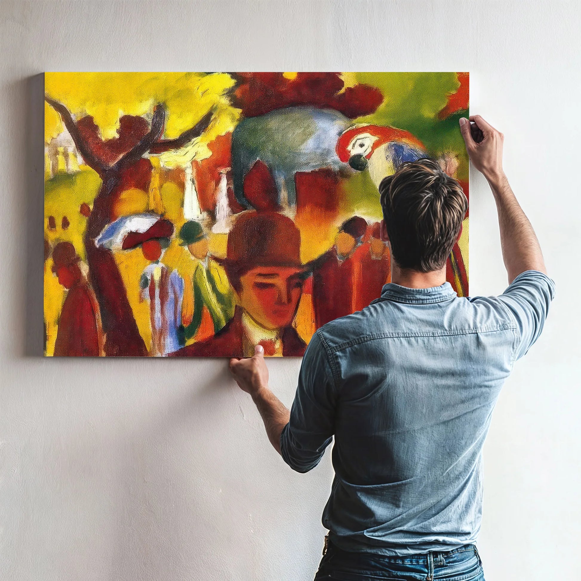 Small Zoological Garden In Borwn And Yellow By August Macke Fine Art Print