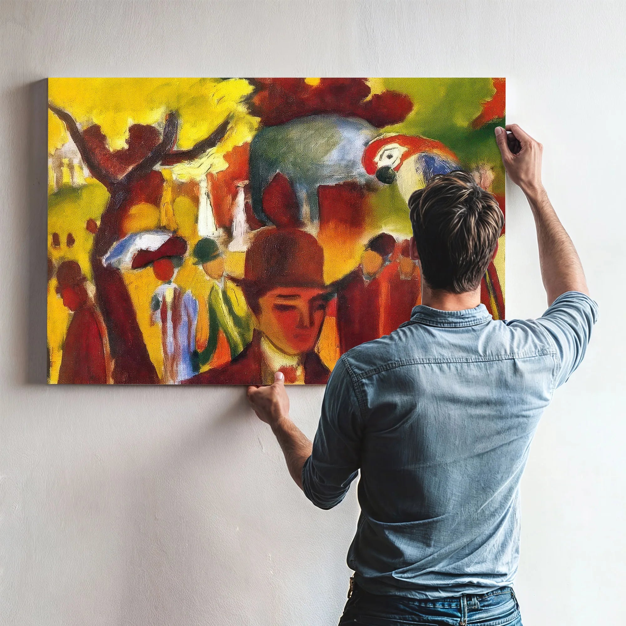 Small Zoological Garden In Borwn And Yellow By August Macke Fine Art Print
