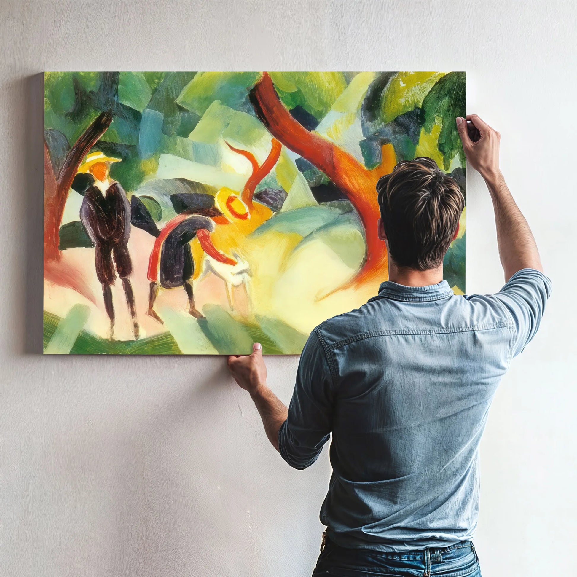 Children And A Goat By August Macke Fine Art Print