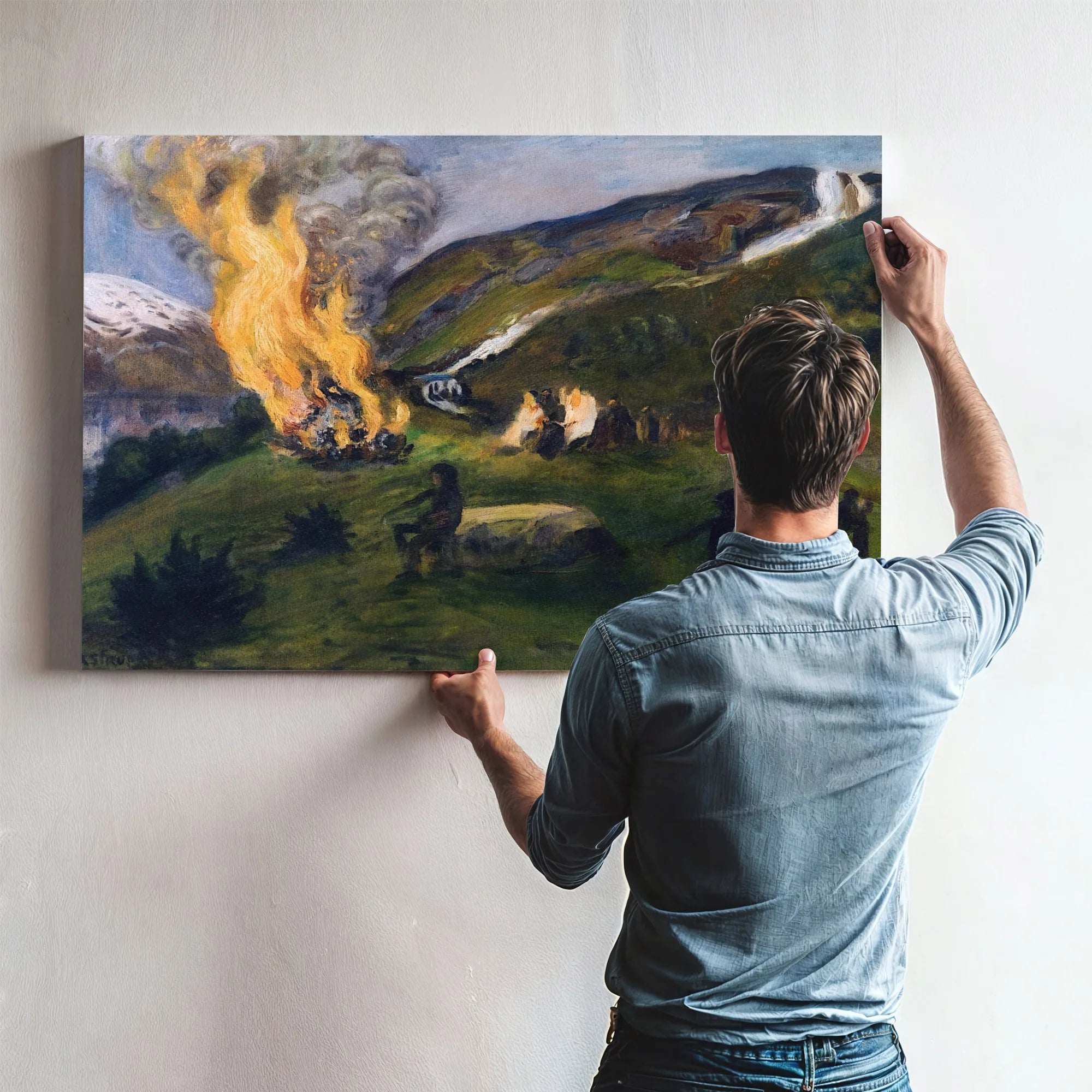 Midsummer Eve Bonfire 5 By Nicolai Astrup Fine Art Print