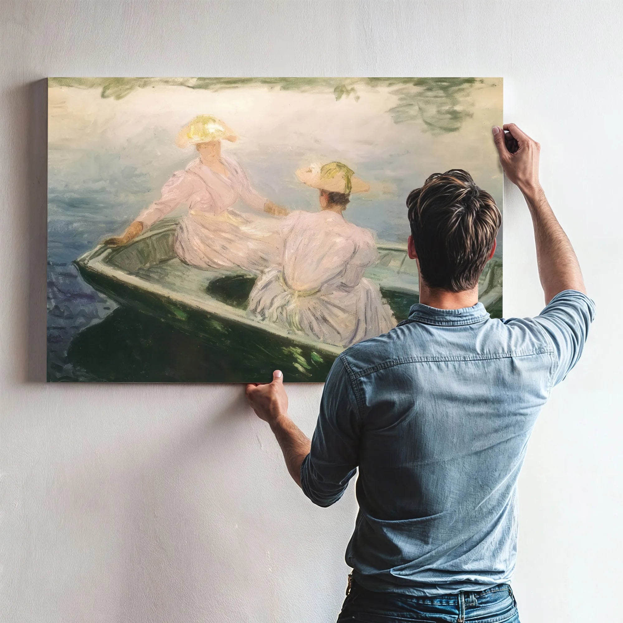 The Blue Rowing Boat By Claude Monet Fine Art Print