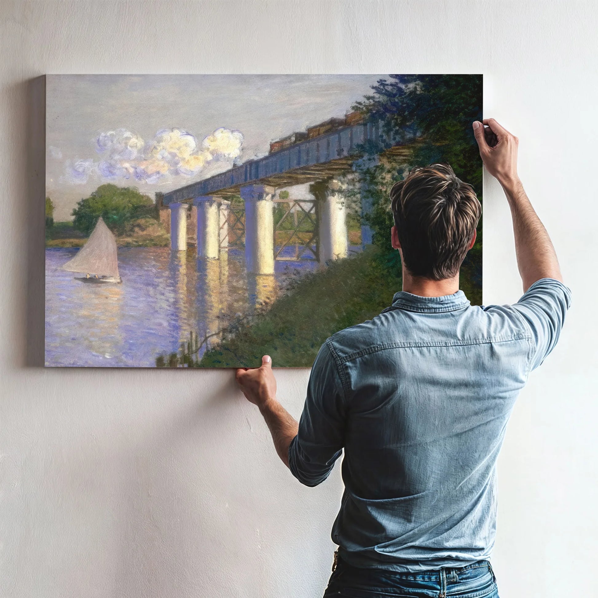 Railroad Bridge Argenteuil By Claude Monet Fine Art Print