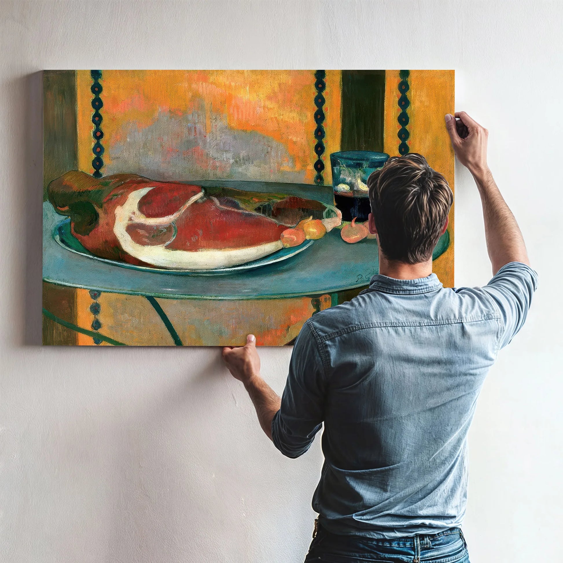 Still Life With Ham By Paul Gauguin Fine Art Print