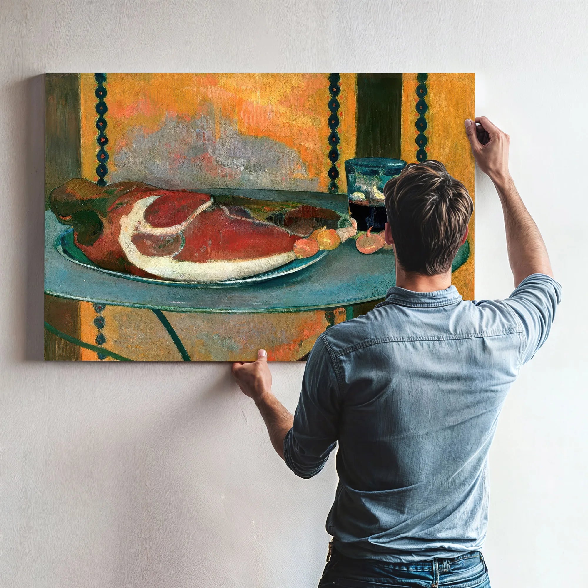 Still Life With Ham By Paul Gauguin Fine Art Print