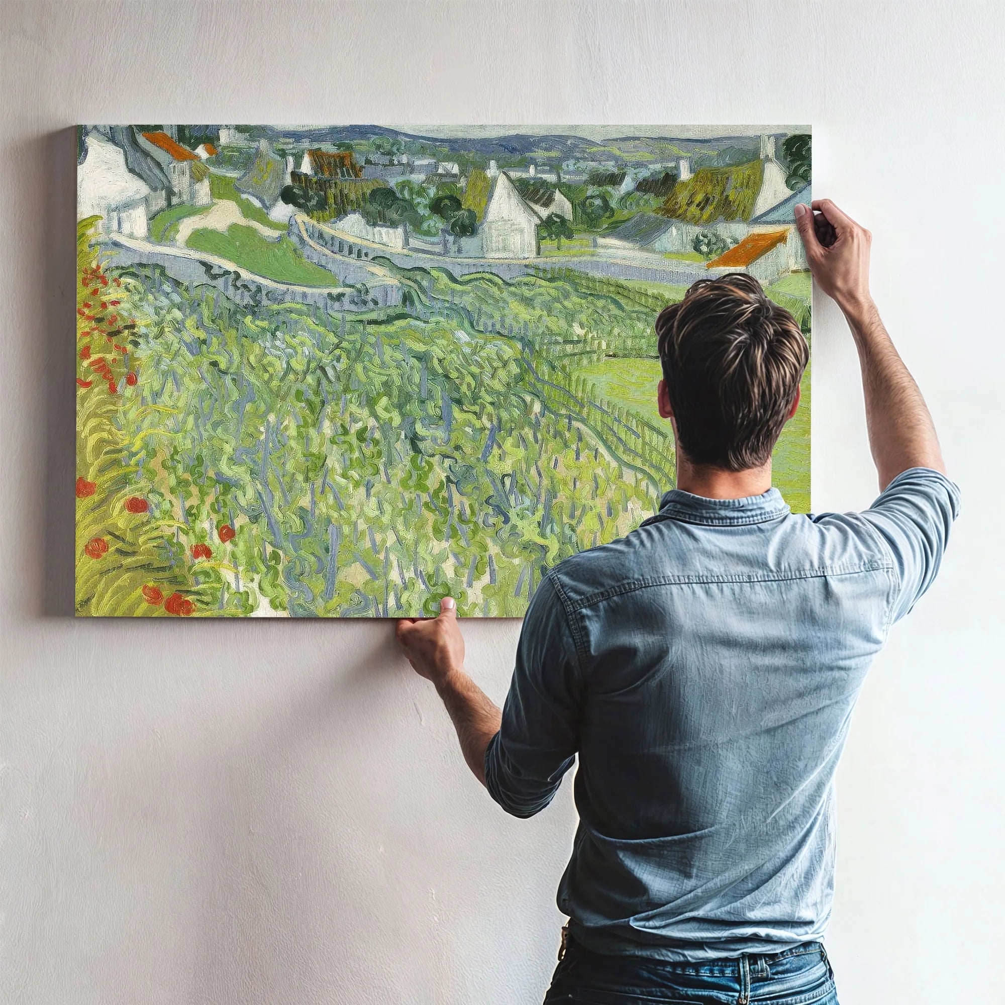 Vineyards At Auvers 3 By Vincent Van Gogh Fine Art Print