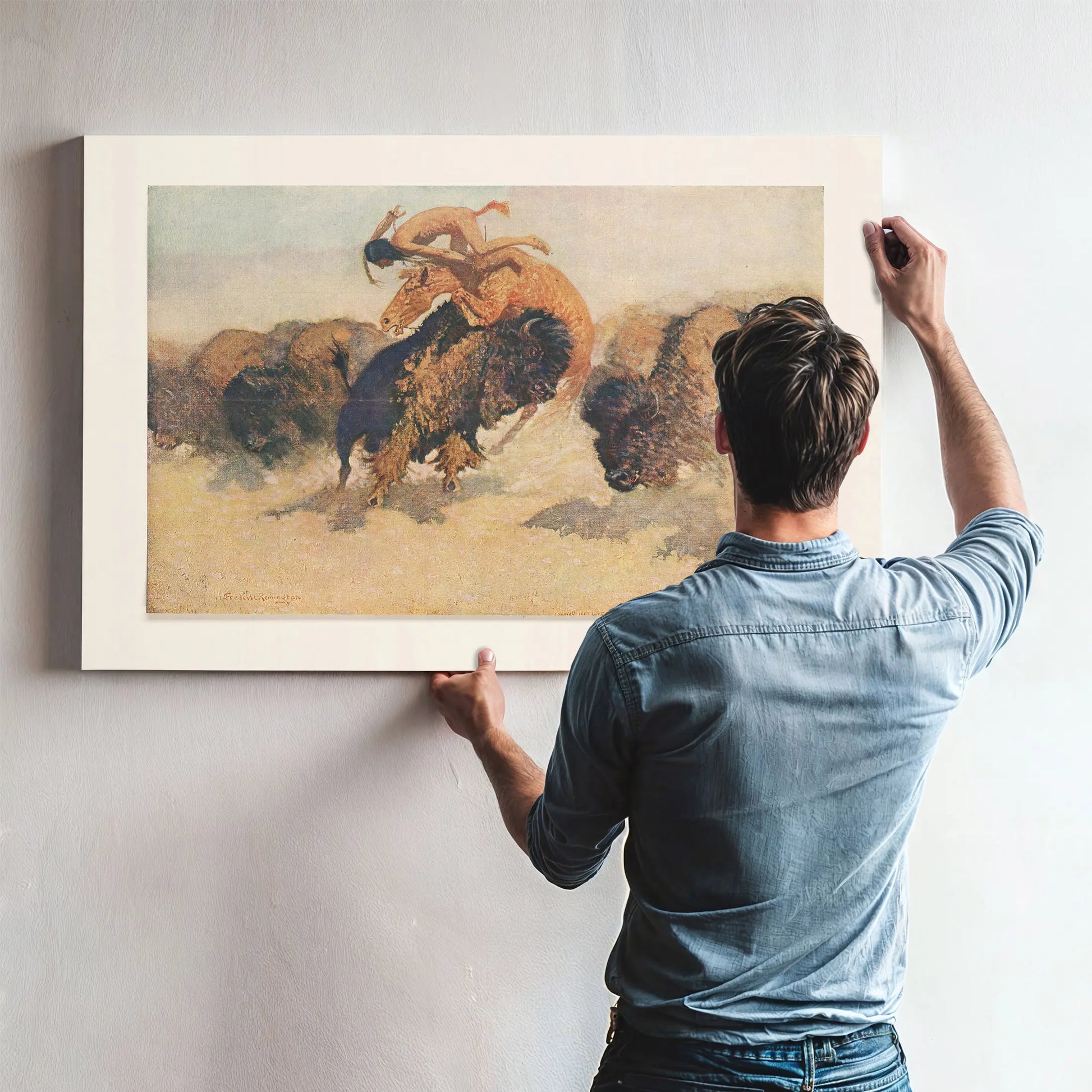 The Buffalo Runner by Frederic Remington