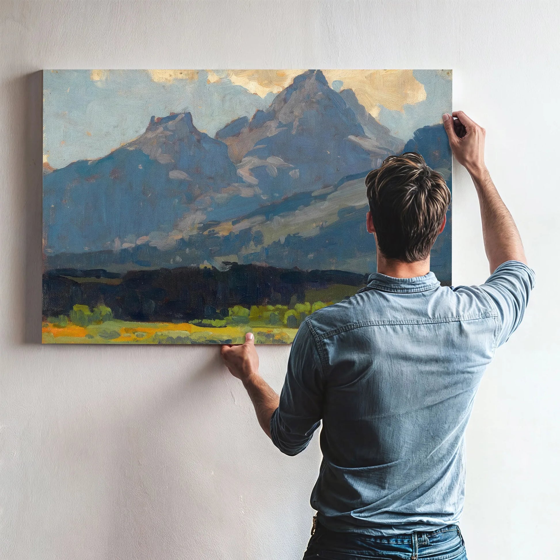 A View From The Valley Floor Towards The Sierras By Edgar Payne Fine Art Print