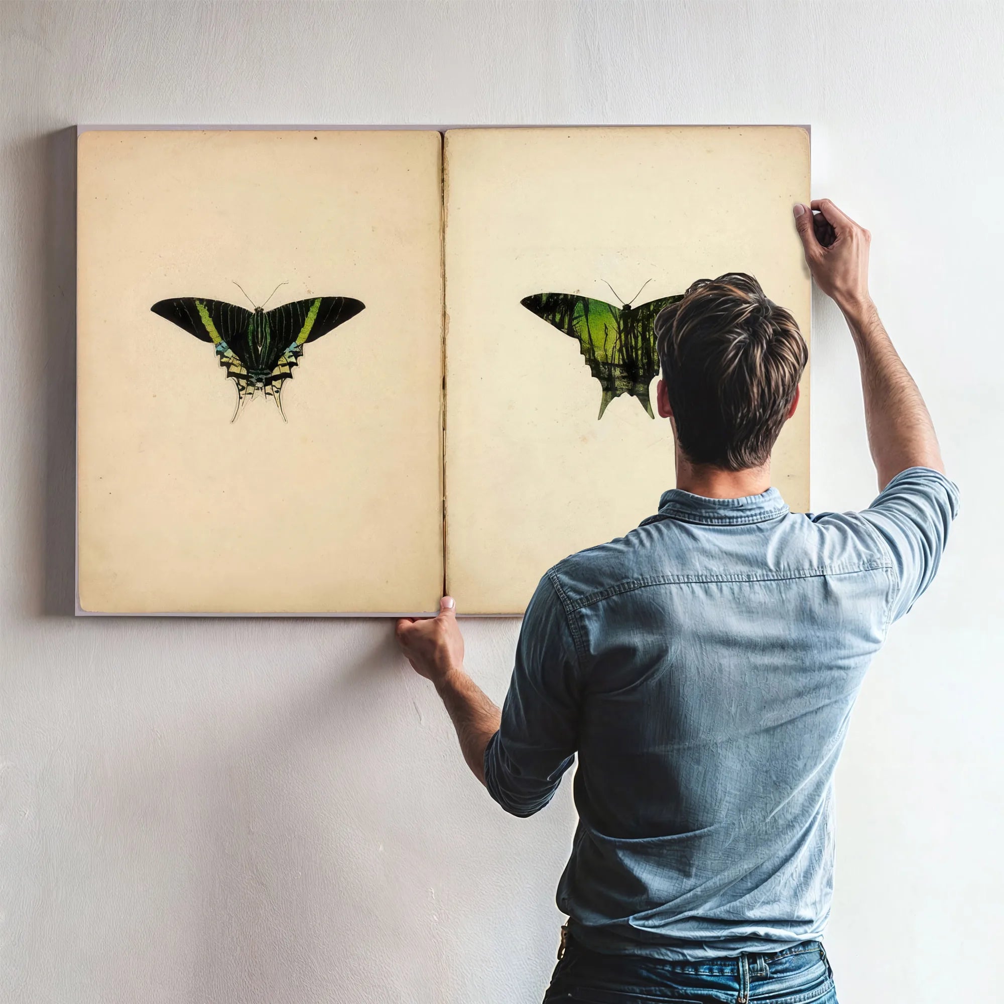 Urania Moth, Study Folder For Book Concealing Coloration In The Animal Kingdom By Abbott Handerson Thayer Fine Art Print