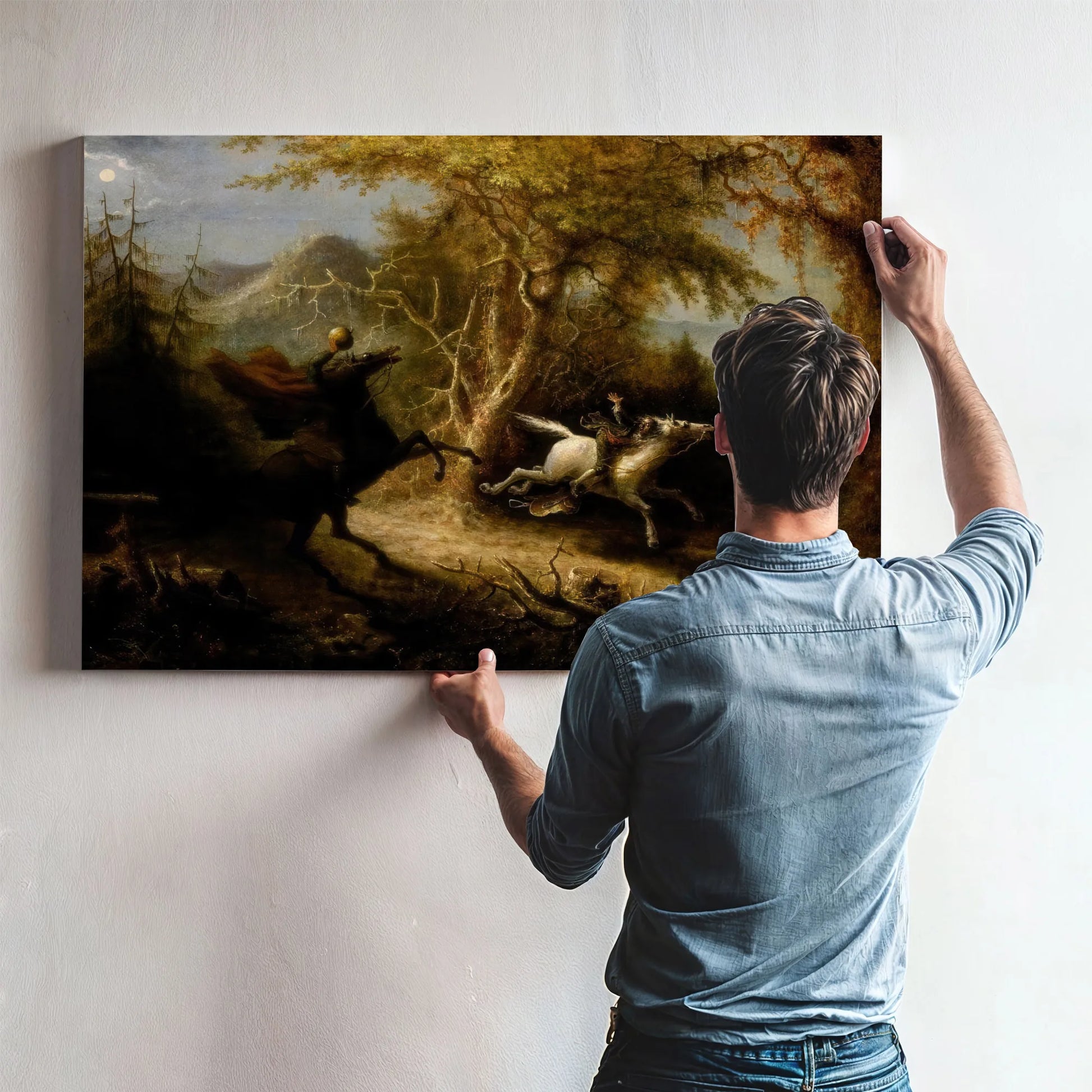 The Headless Horseman Pursuing Ichabod Crane By John Quidor Fine Art Print