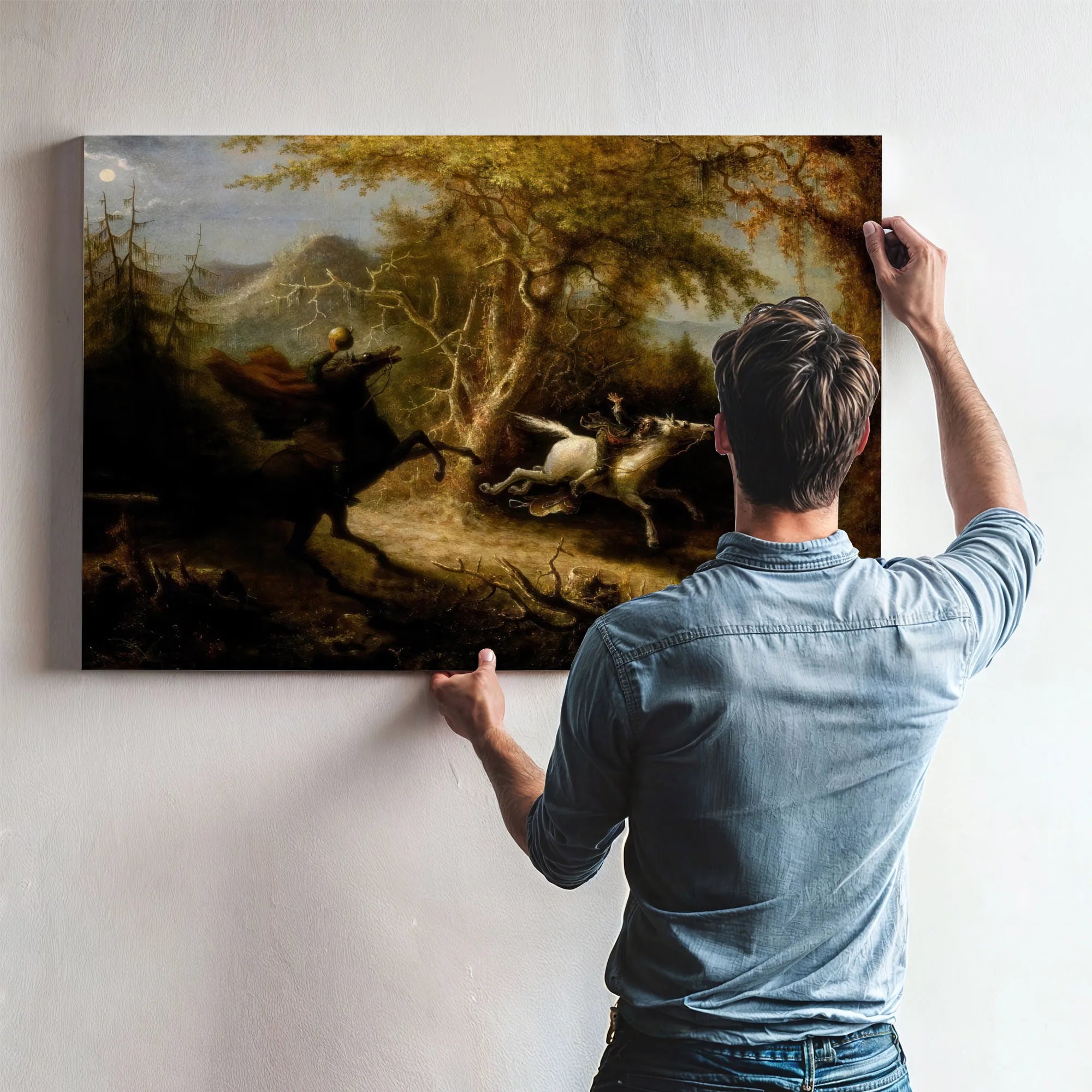 The Headless Horseman Pursuing Ichabod Crane By John Quidor Fine Art Print