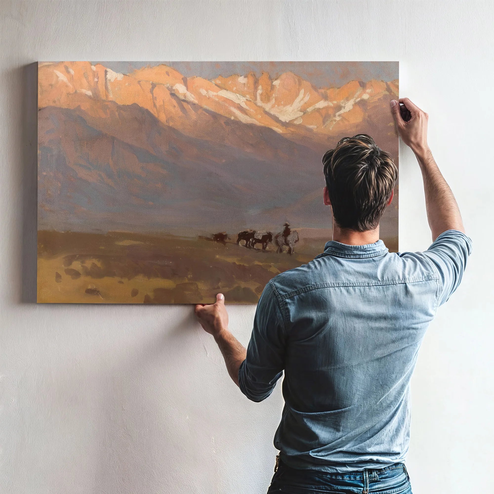High Sierras (Rider With Pack Horses Beneath Mount Whitney), 1942 By Edgar Payne Fine Art Print
