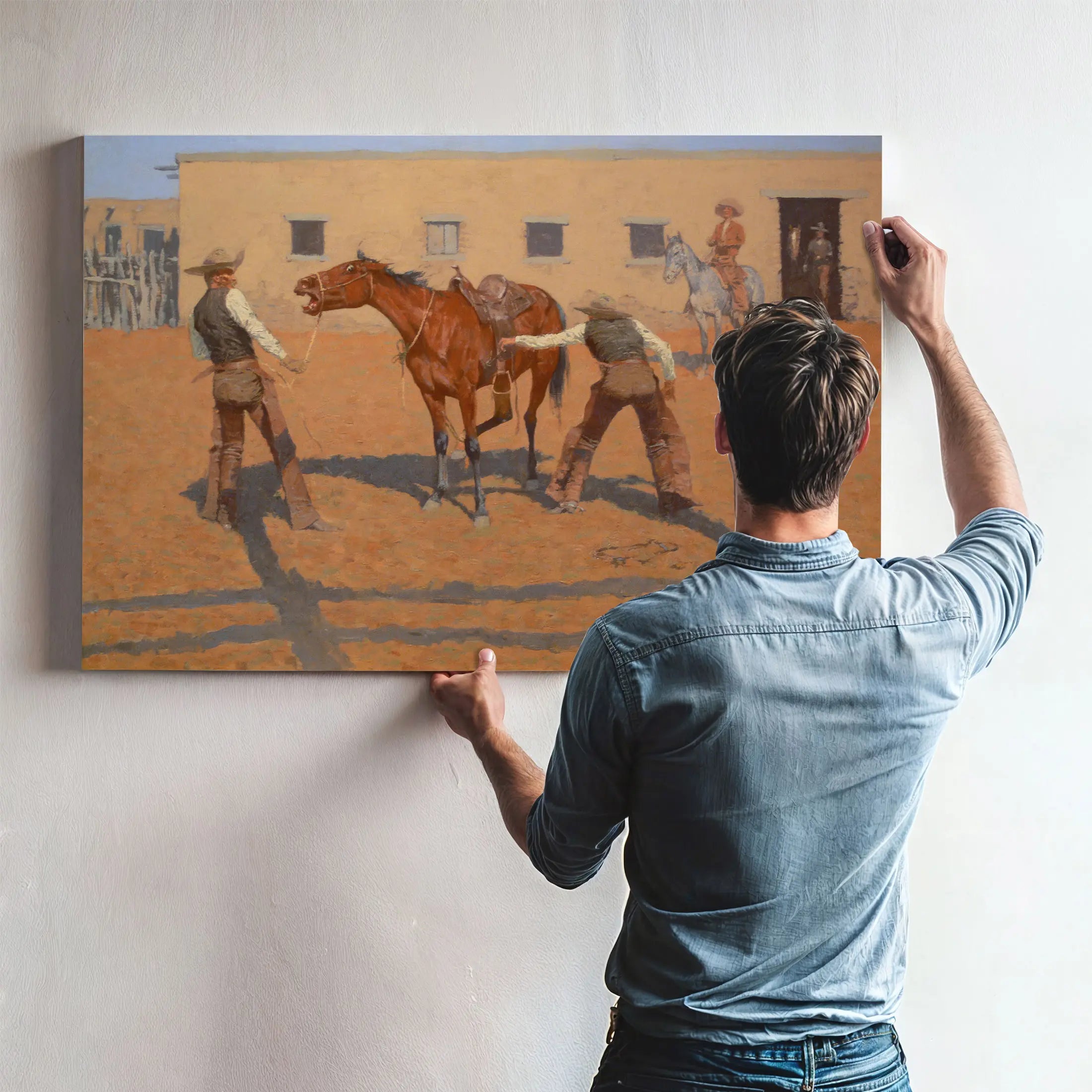 Remington His First Lesson by Frederic Remington