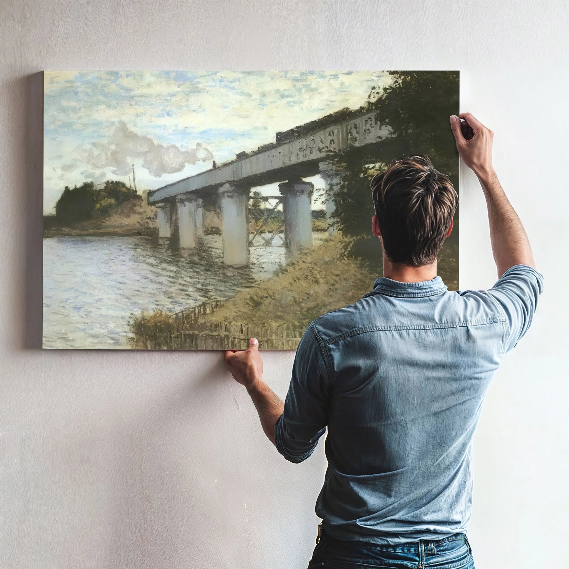 The Railway Bridge At Argenteuil By Claude Monet Fine Art Print