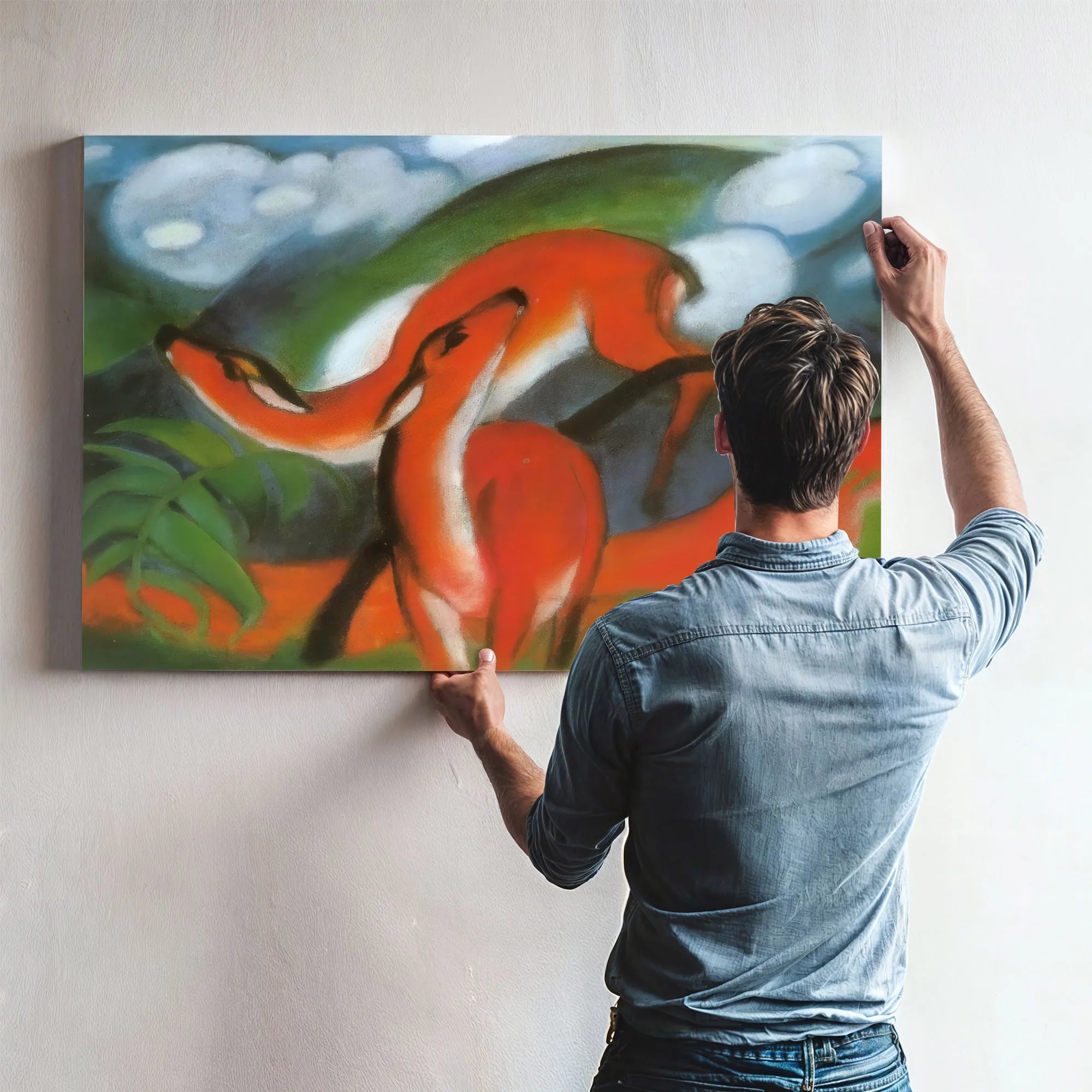 The Red Deer Ii By Franz Marc Fine Art Print