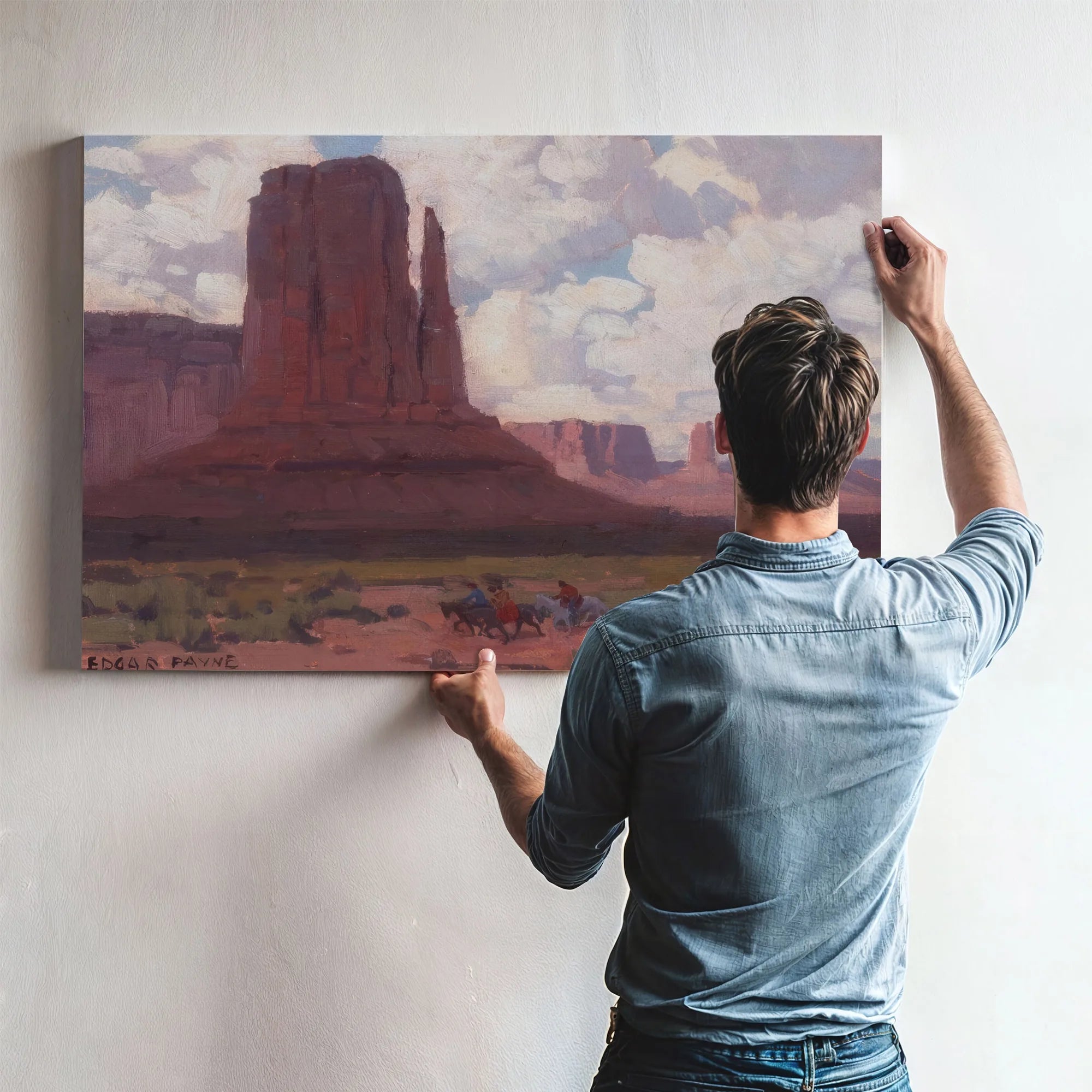 Riders In Canyon De Chelly National Monument By Edgar Payne Fine Art Print