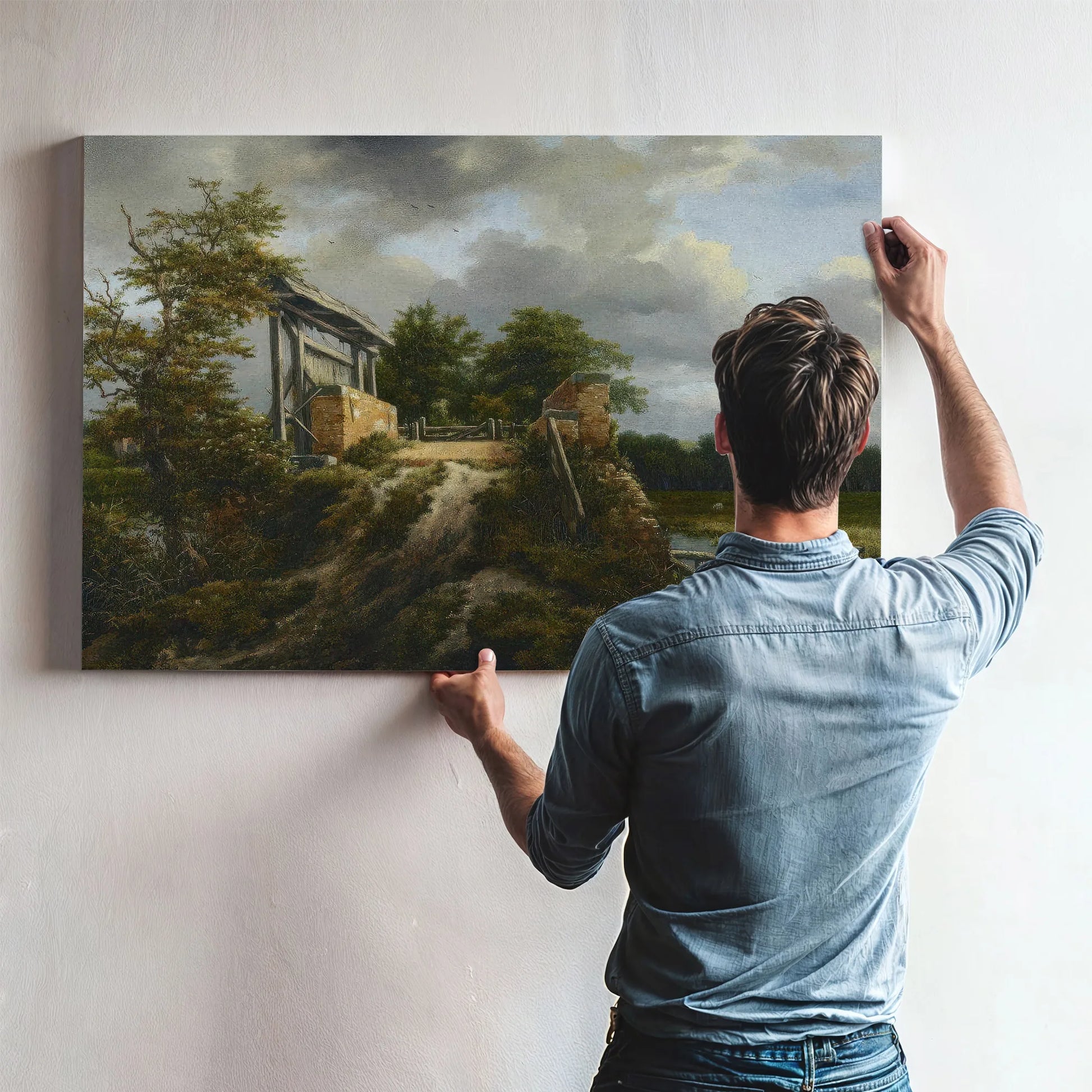 Bridge With A Sluice By Jacob Van Ruisdael Fine Art Print