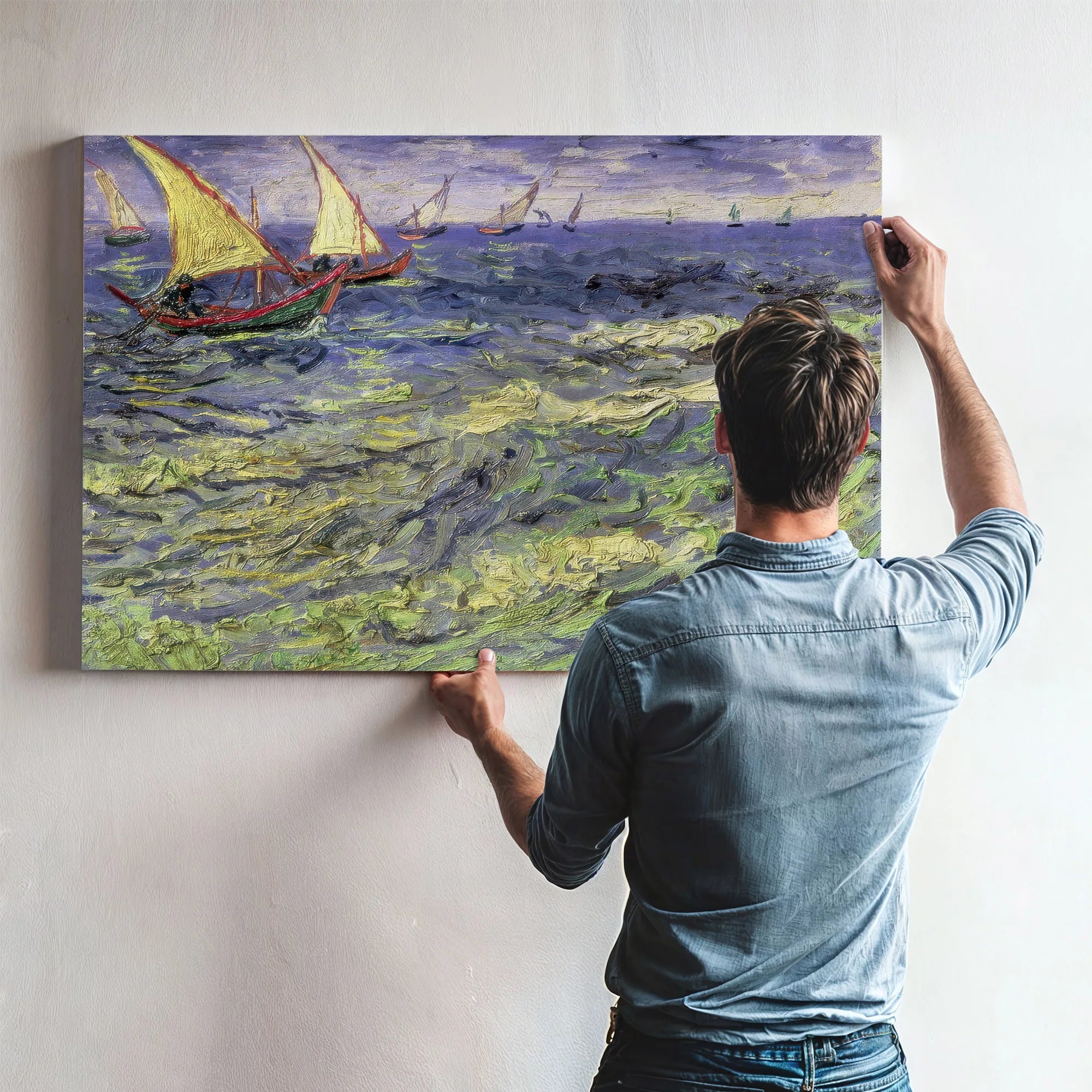 Seascape At Saintes Maries (View Of Mediterranean) By Vincent Van Gogh Fine Art Print