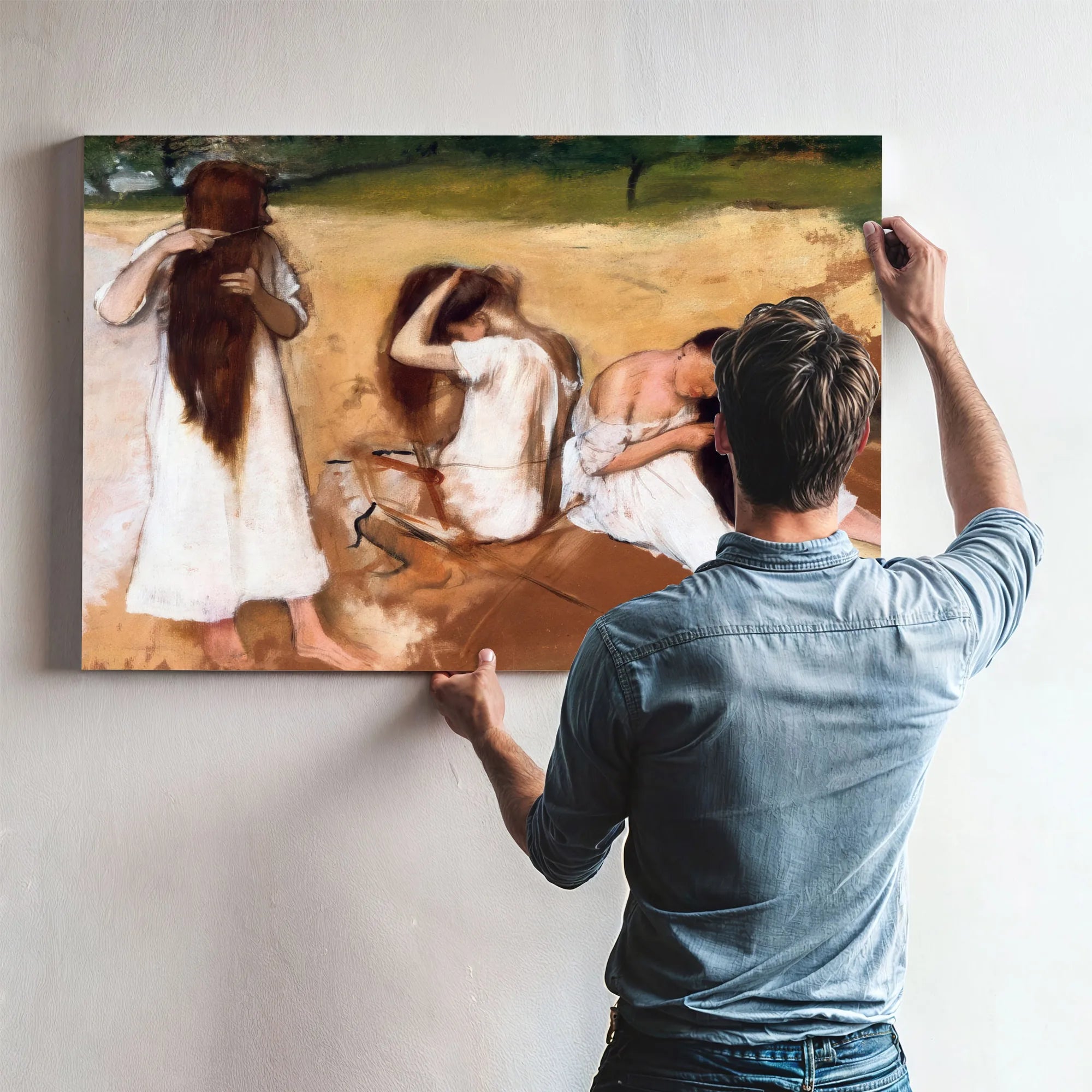 Women Combing Their Hair By Edgar Degas By 01 Fine Art Print