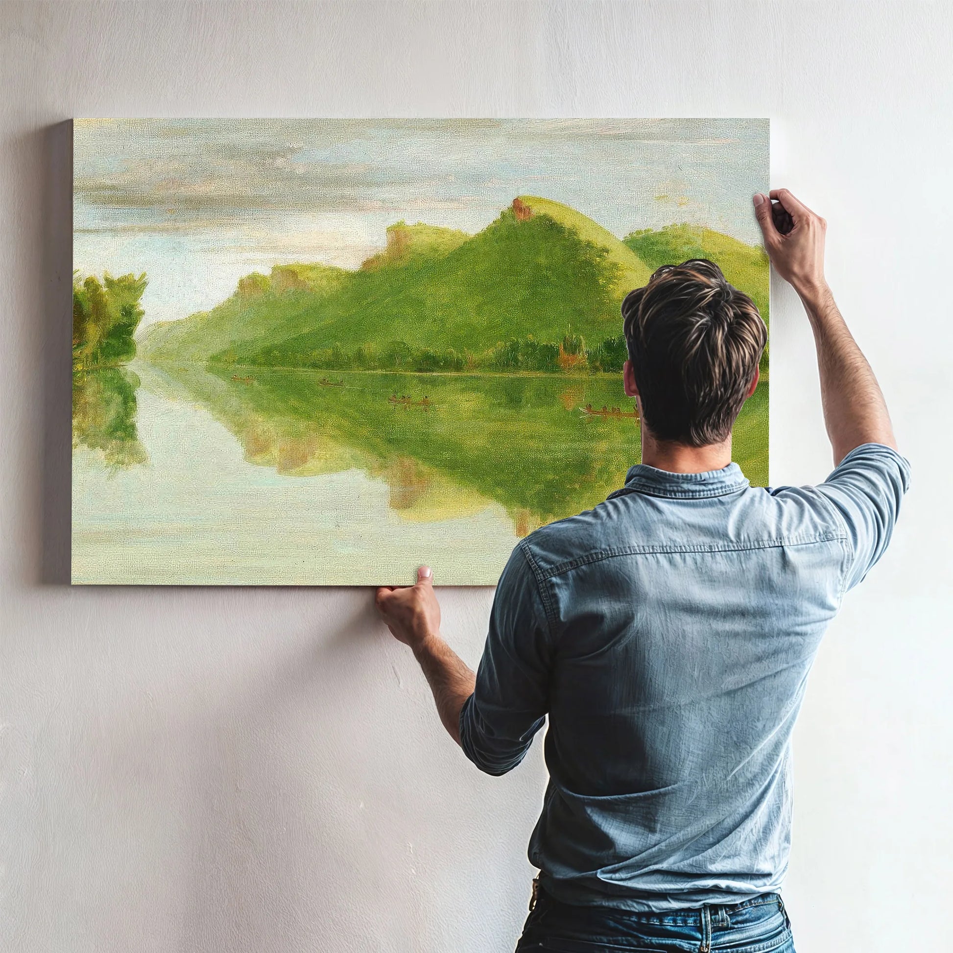 View On The Upper Mississippi, Beautiful Prairie Bluffs By George Catlin Fine Art Print
