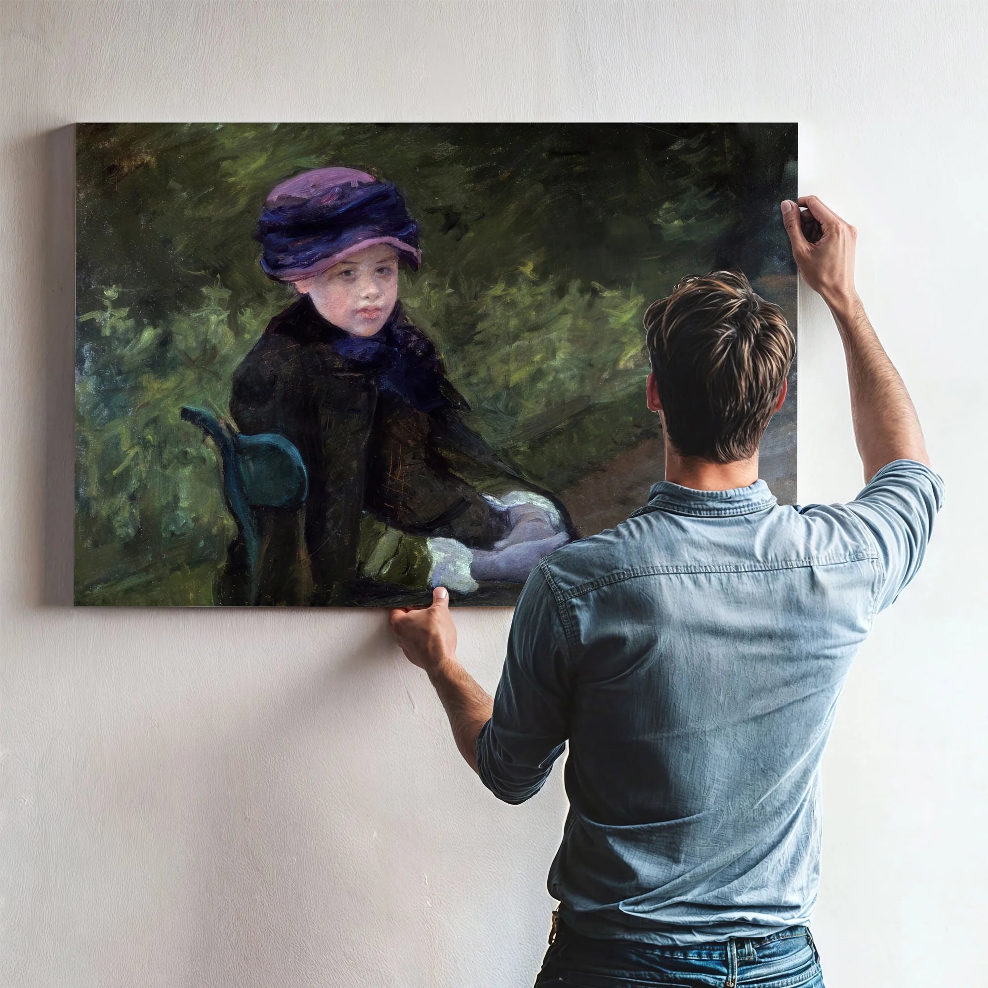 Young Lady In Park By Mary Cassatt Fine Art Print