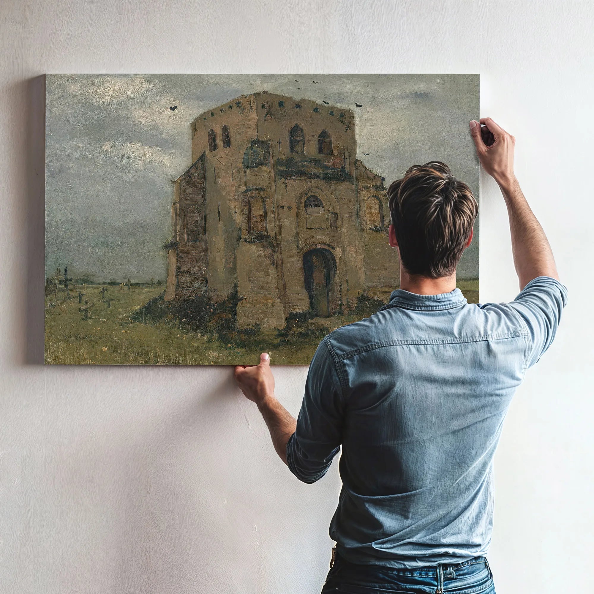 The Old Church Tower At Nuenen ('The Peasants' Churchyard') By Vincent Van Gogh Fine Art Print